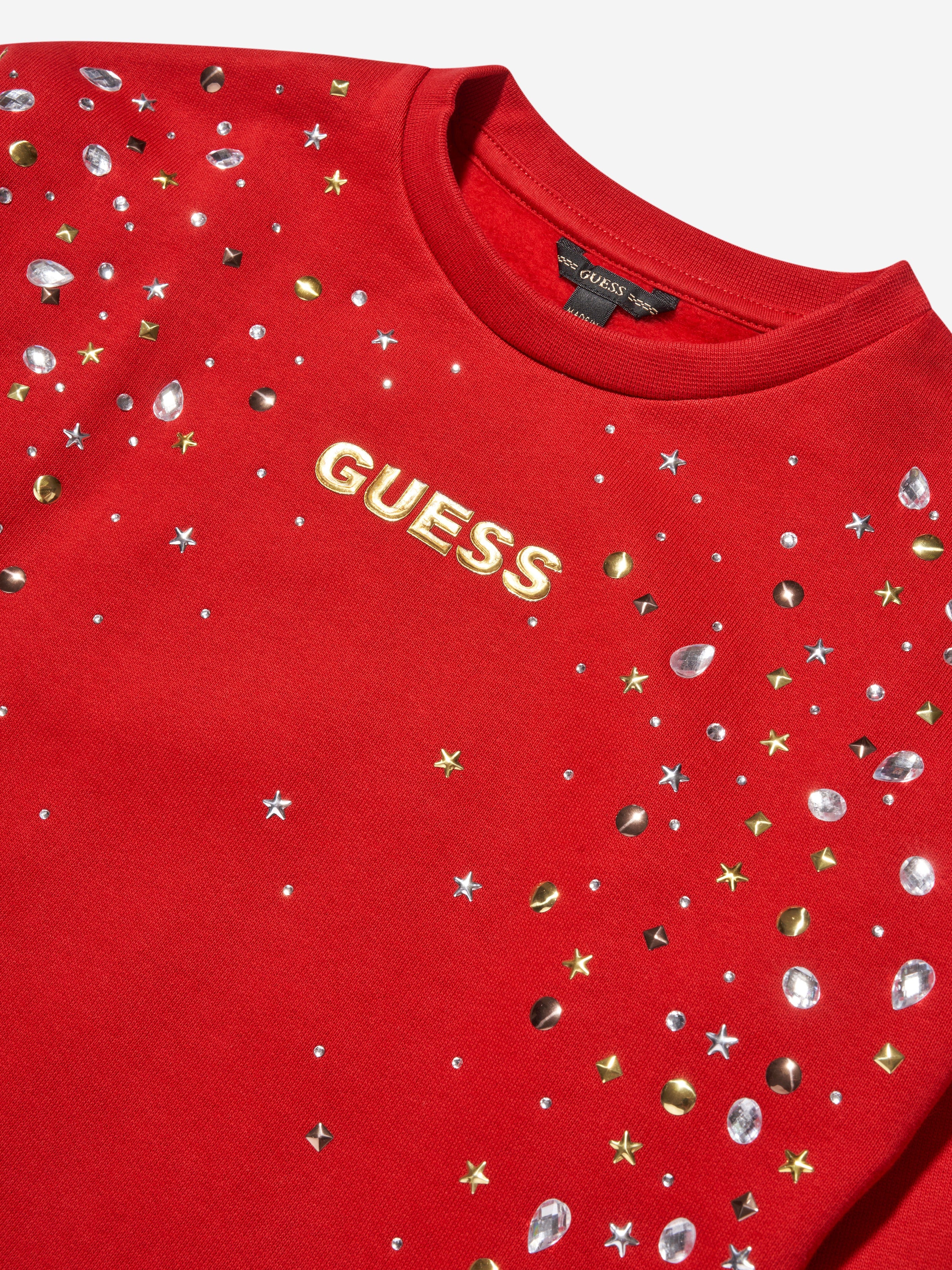 Guess Girls Logo Sweatshirt in Red