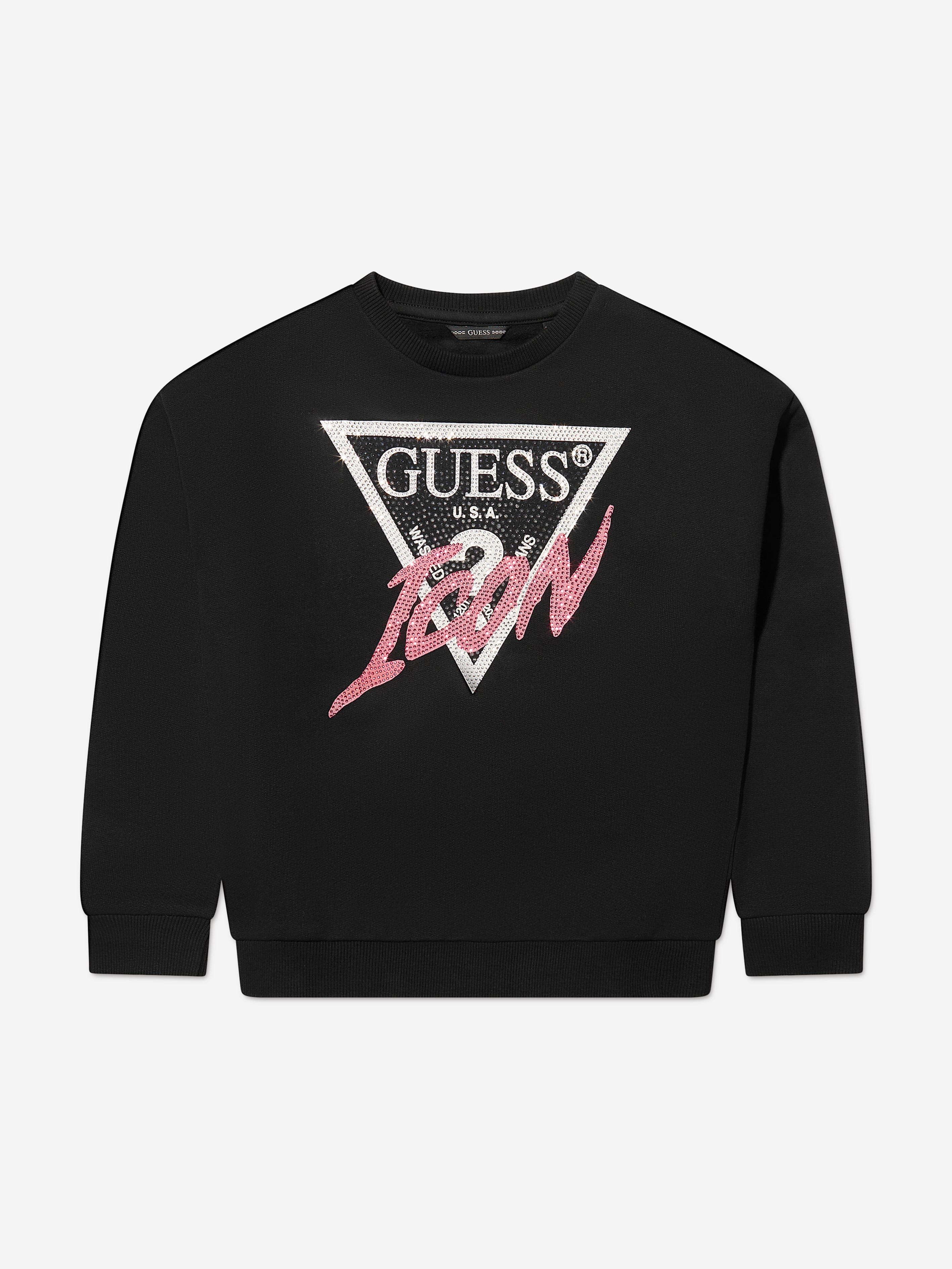 Guess Girls Logo Sweatshirt in Black