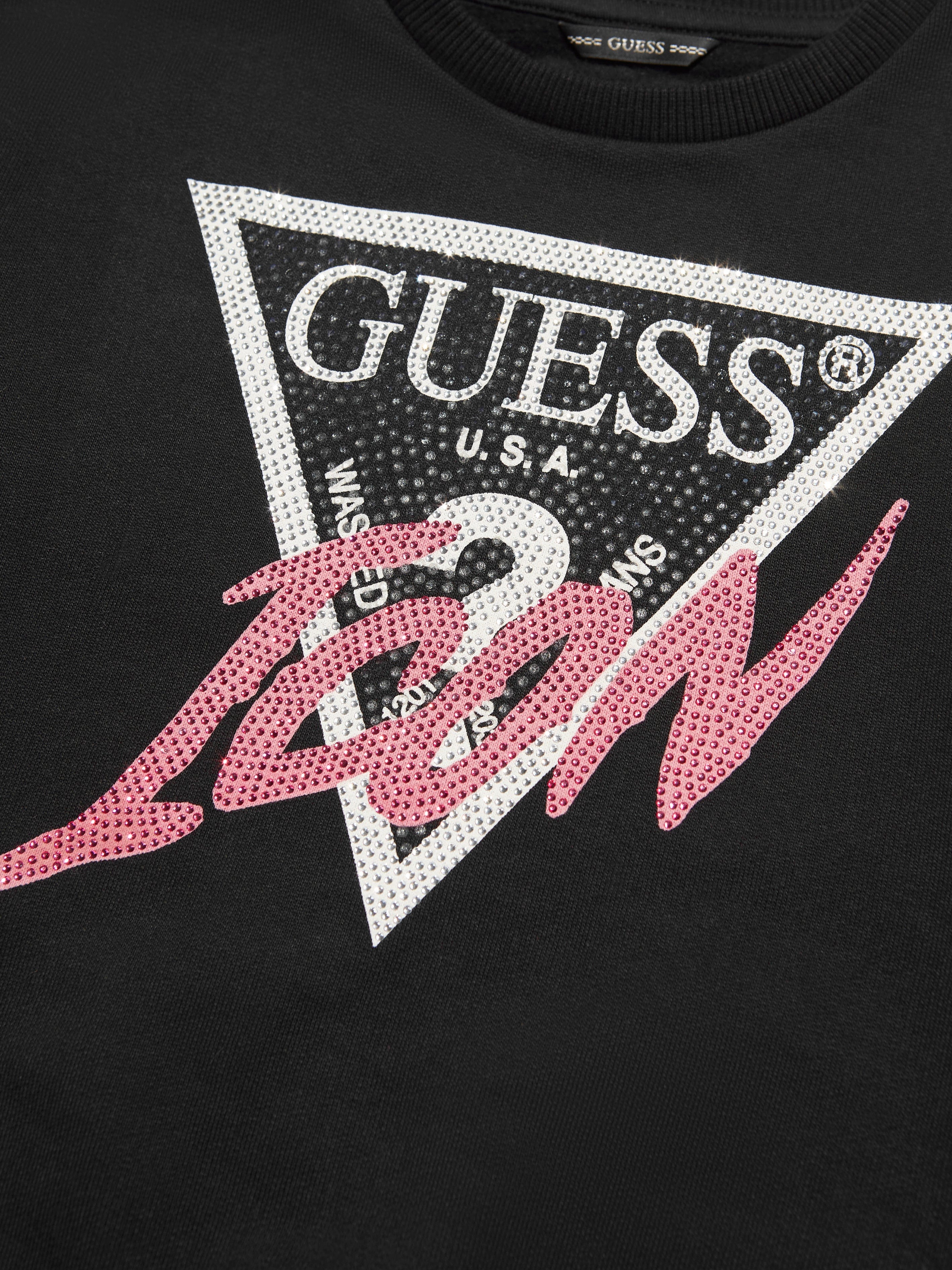 Guess Girls Logo Sweatshirt in Black