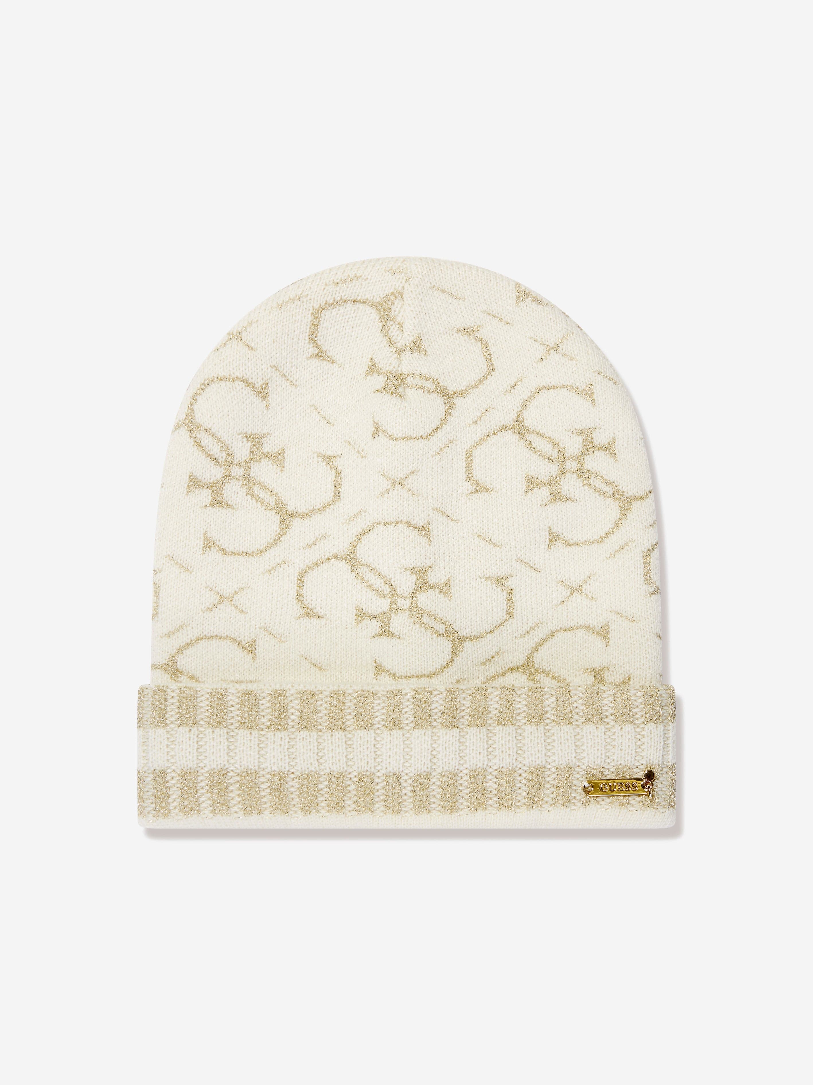 Guess Girls Hat And Scarf Set in Cream