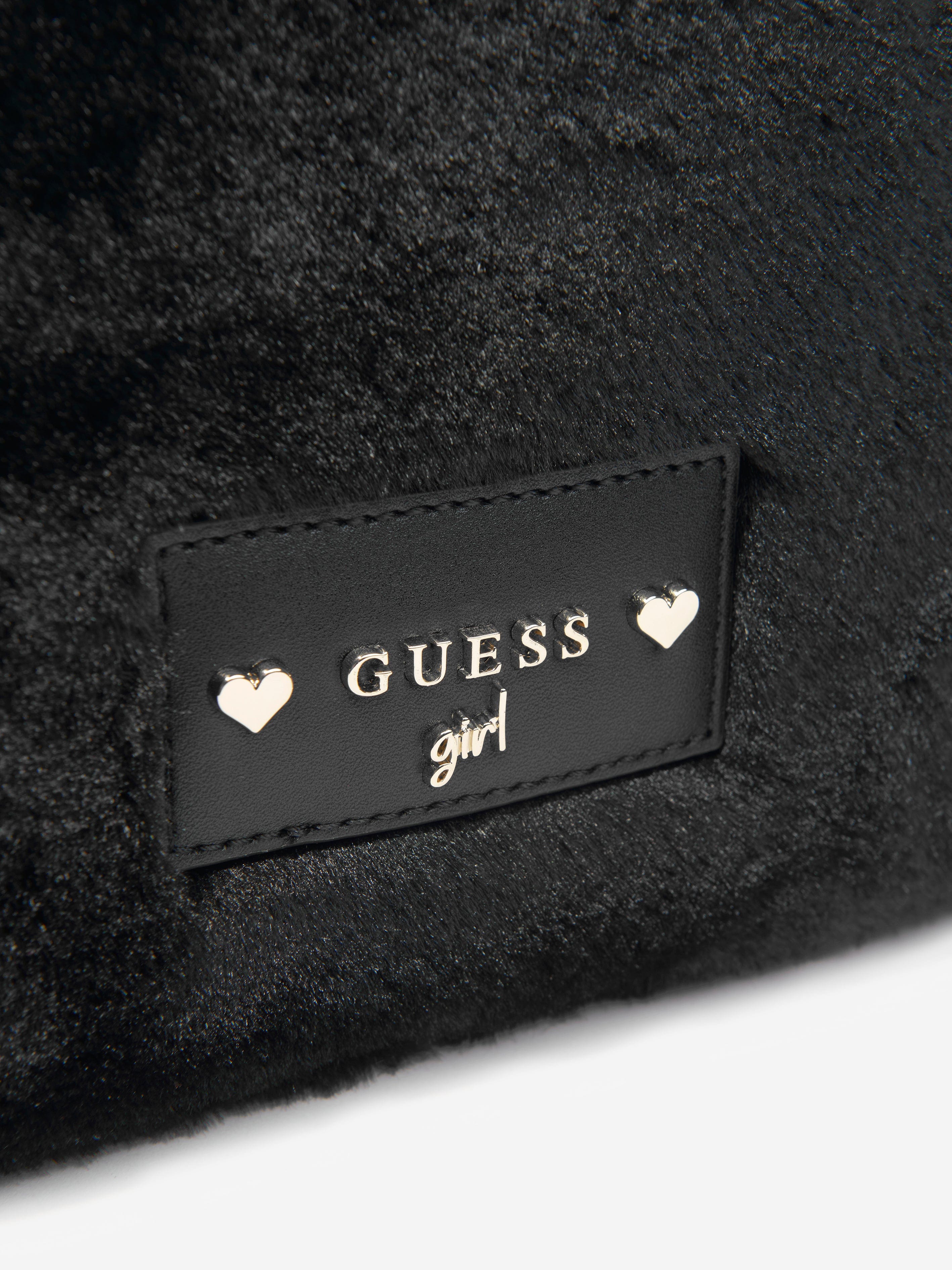 Guess Girls Furry Mini Tote Bag in Black