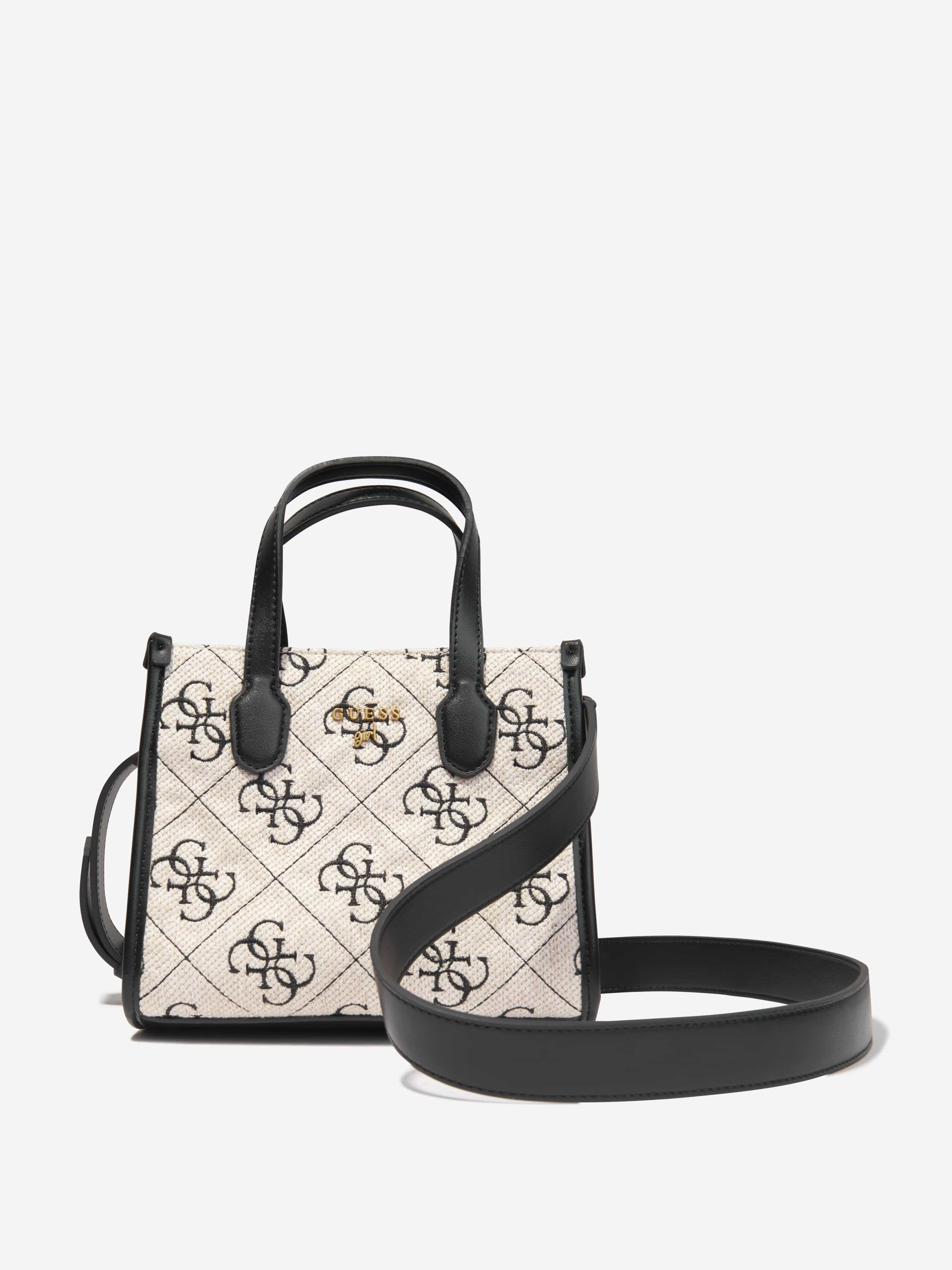 Guess Girls Monogram Tote Bag in White