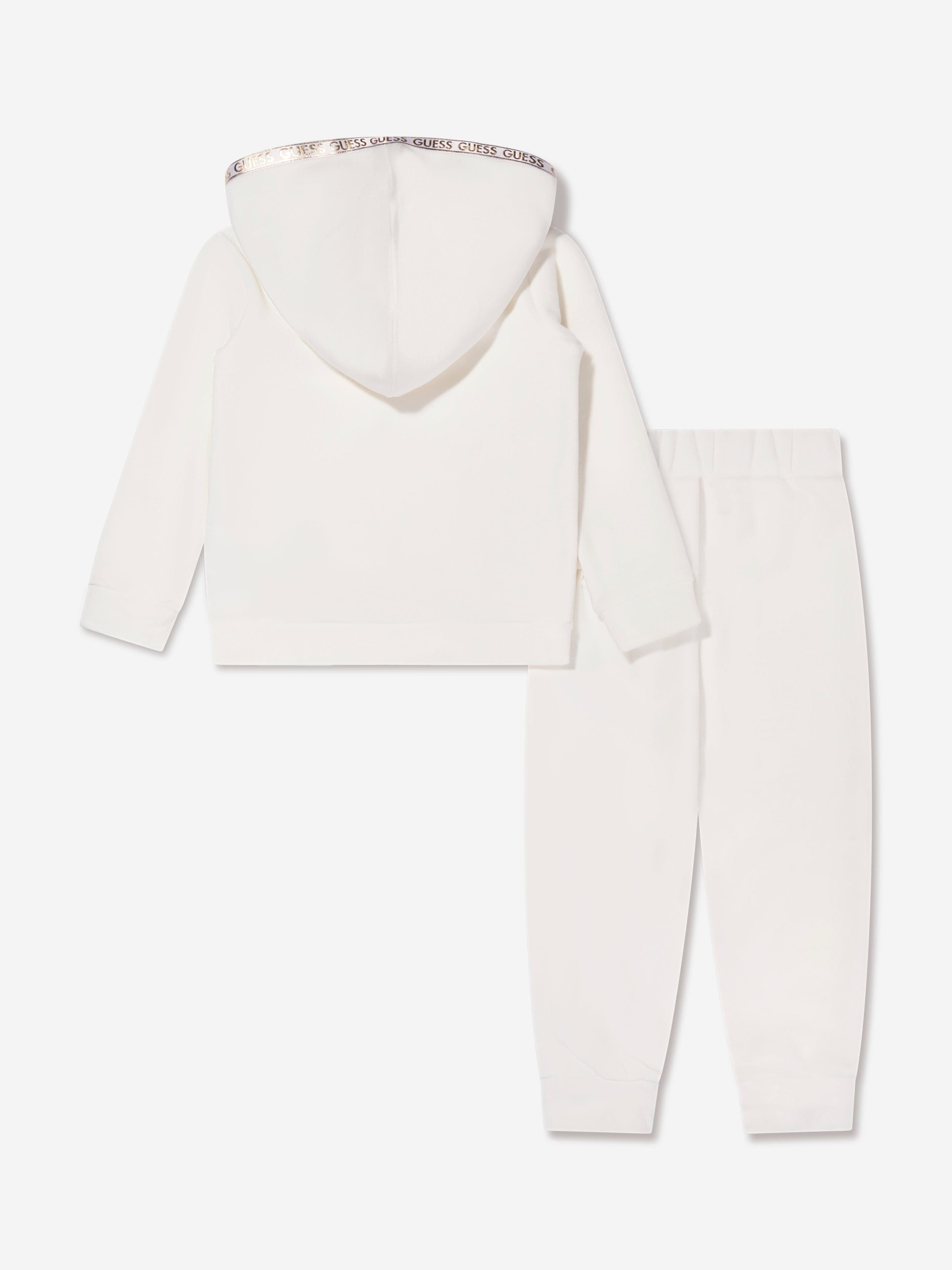 Guess Girls Logo Tracksuit in Ivory