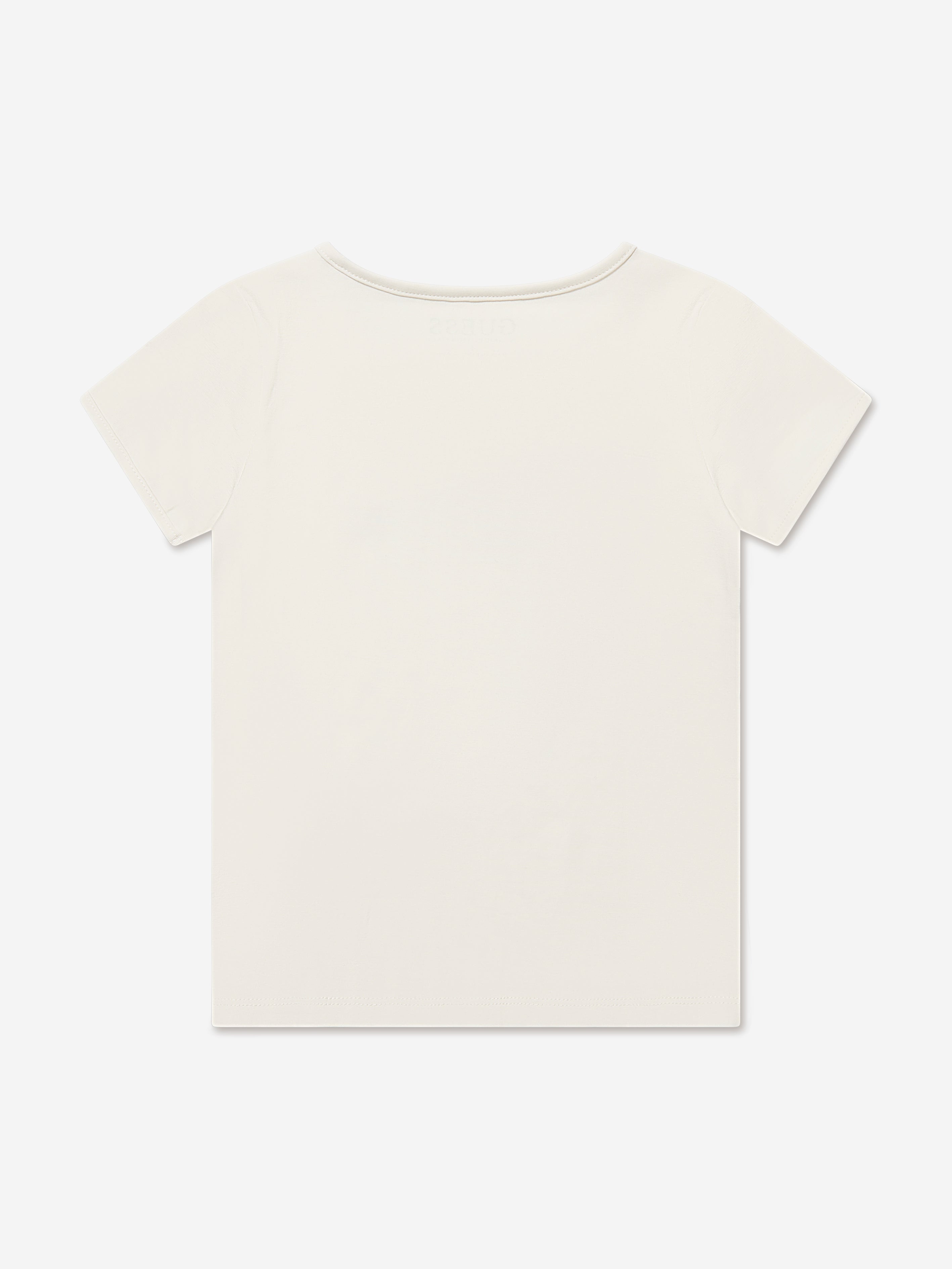 Guess Girls Logo T-Shirt in Ivory