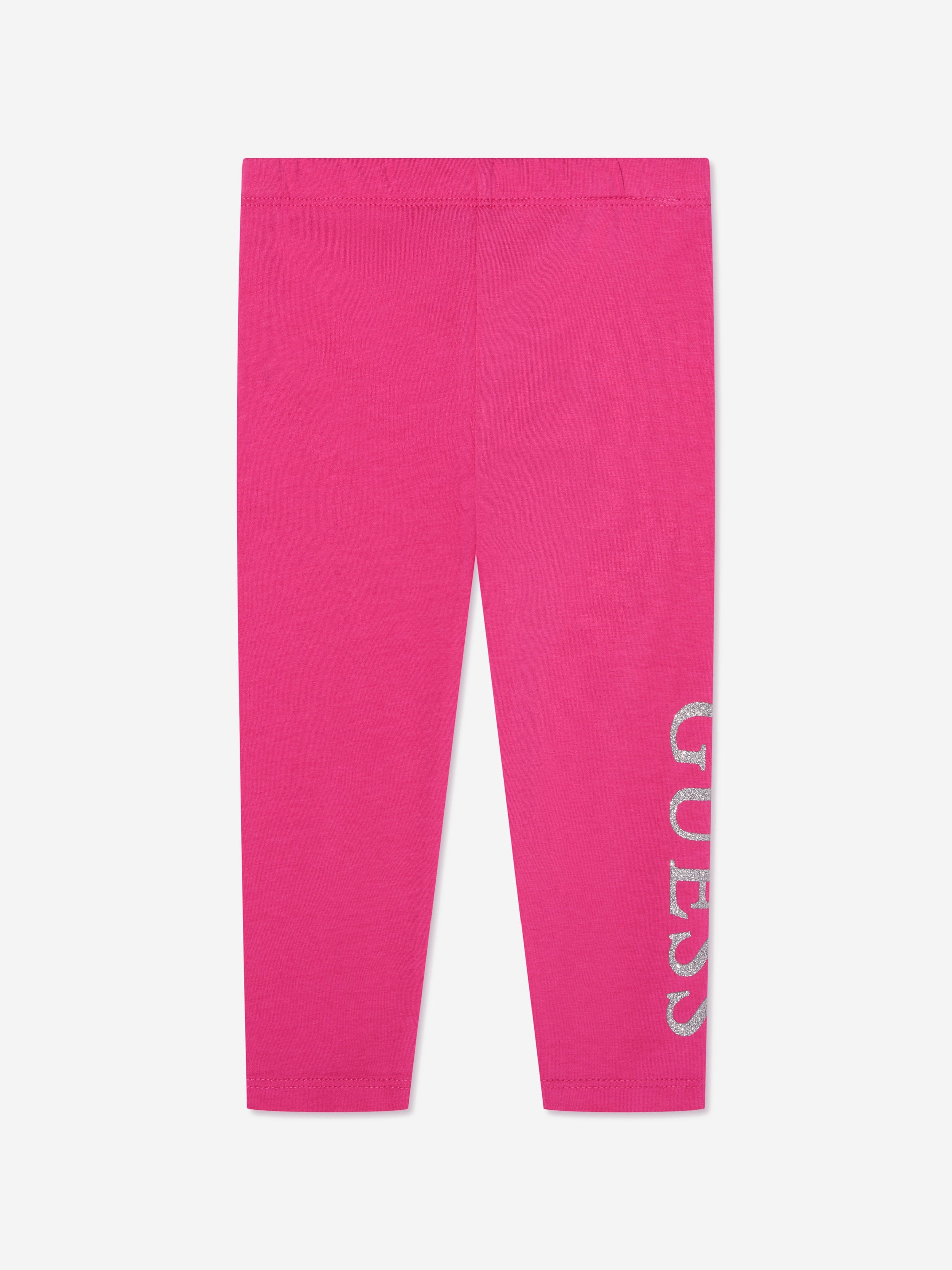 Guess Girls Logo Leggings in Pink