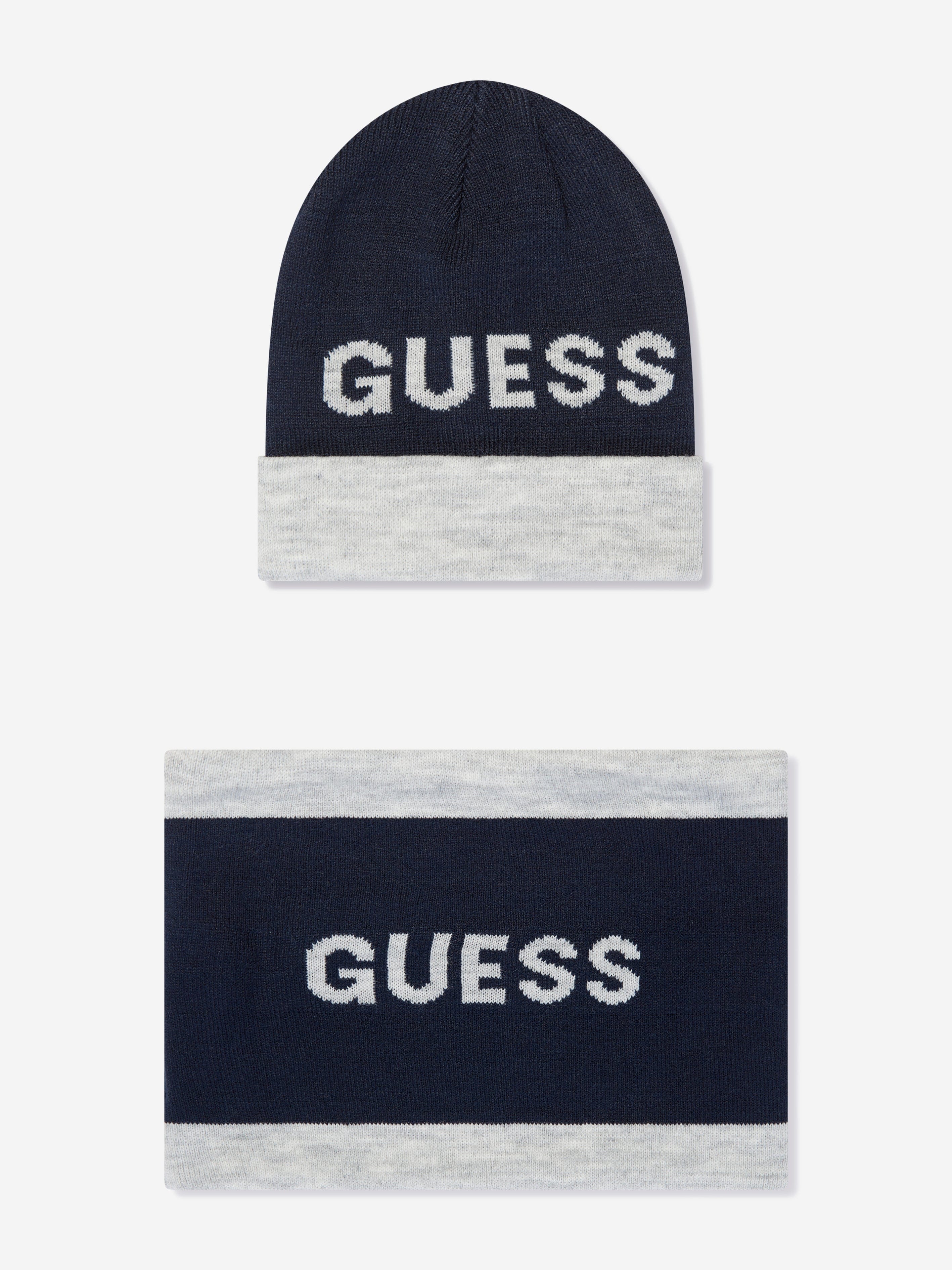 Guess Boys Hat And Snood Set in Navy