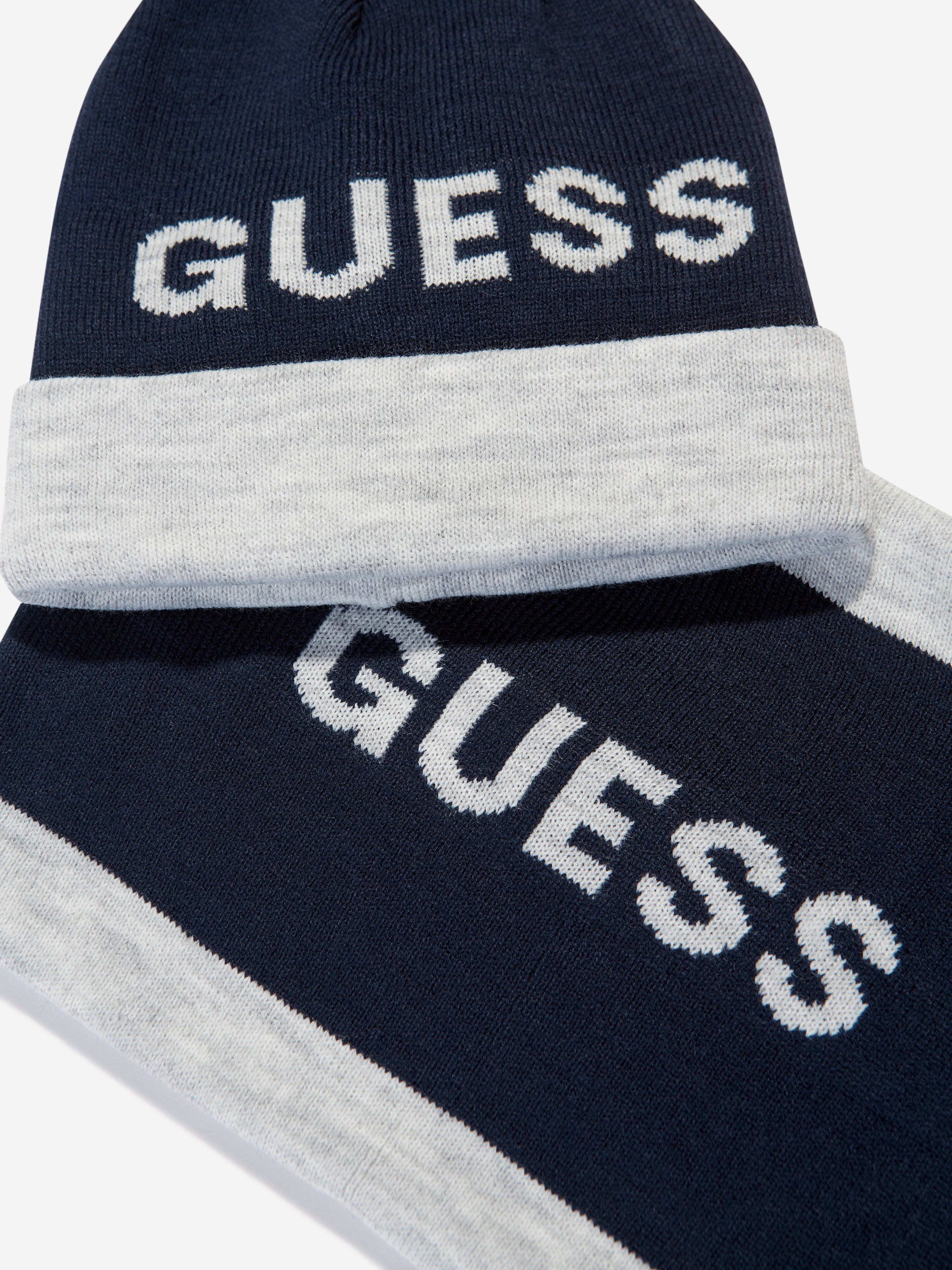 Guess Boys Hat And Snood Set in Navy