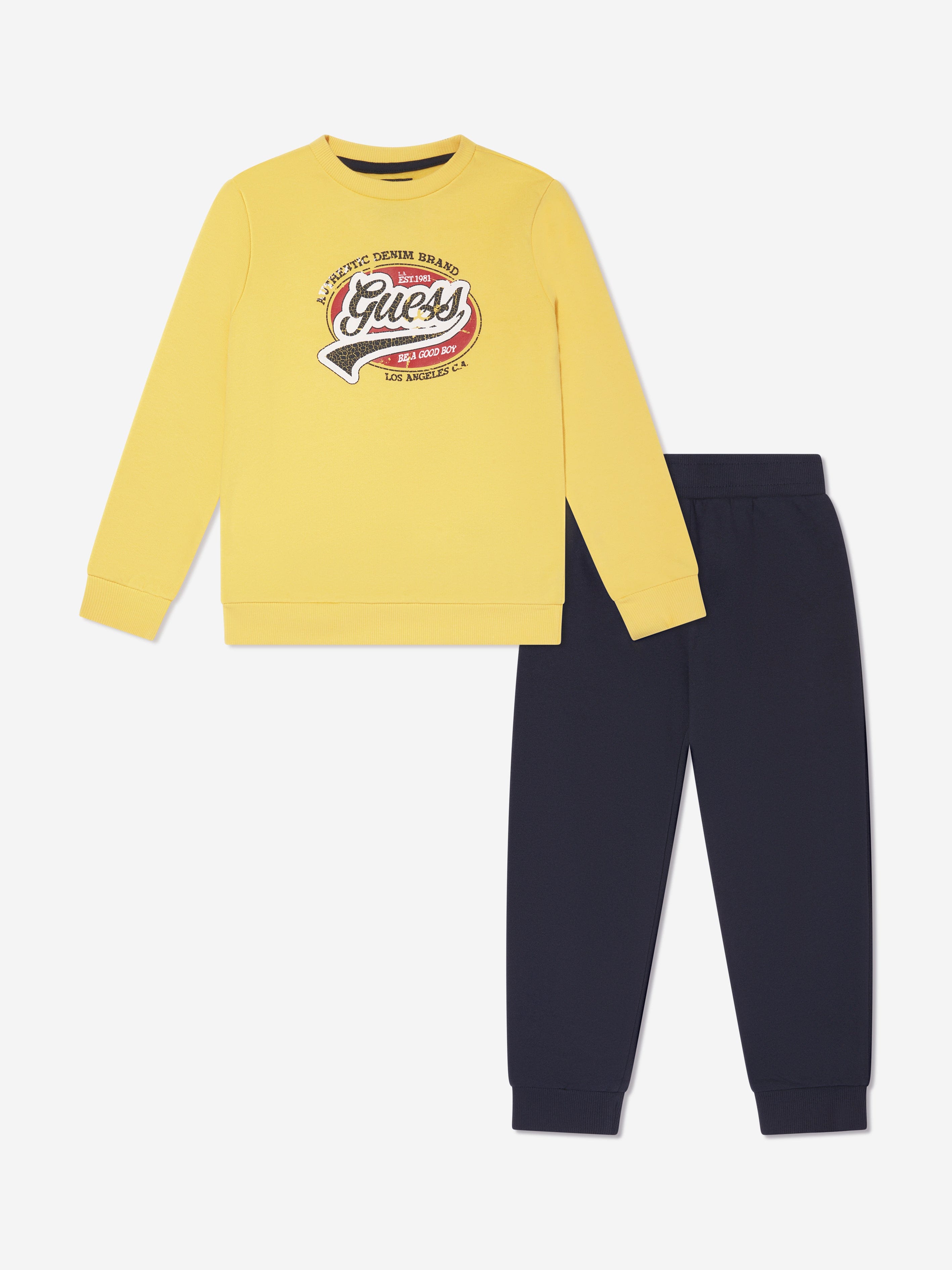 Guess Boys Logo Tracksuit in Yellow