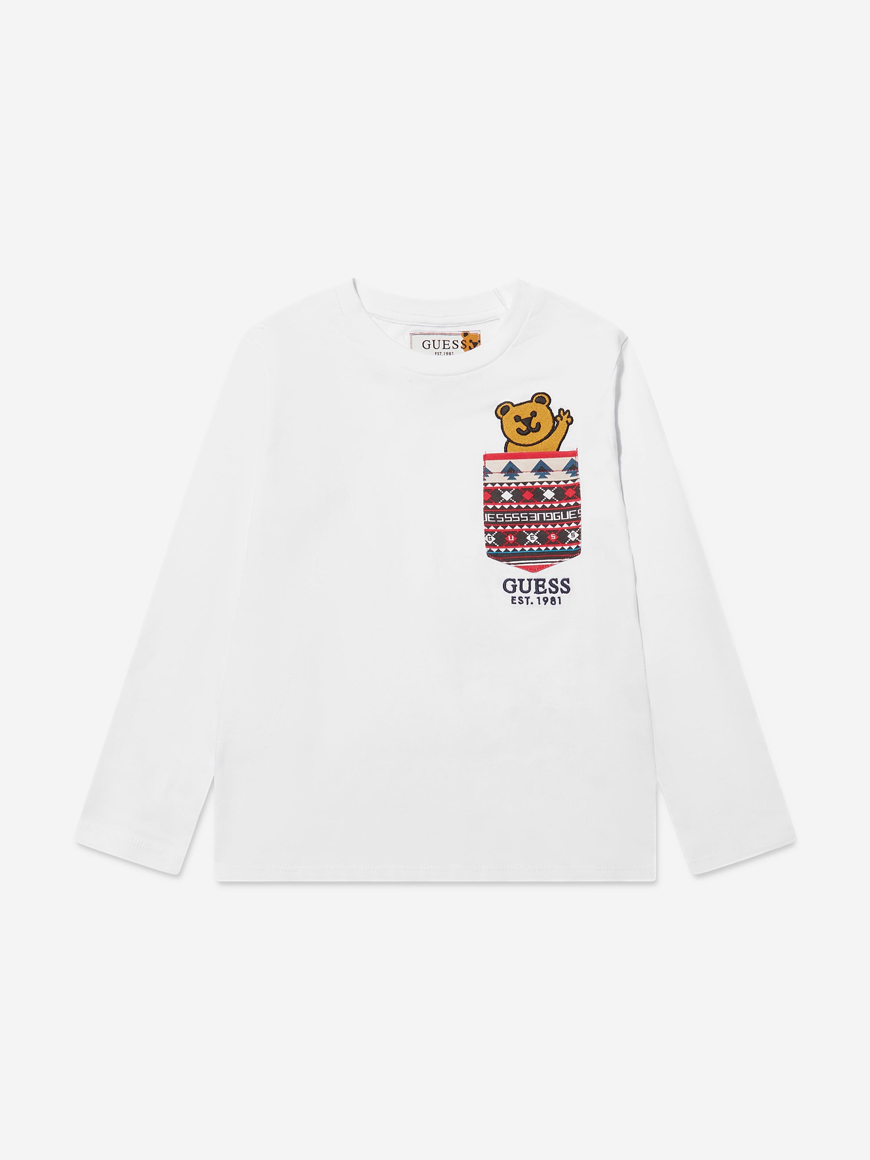 Guess Boys Long Sleeve T-Shirt in White