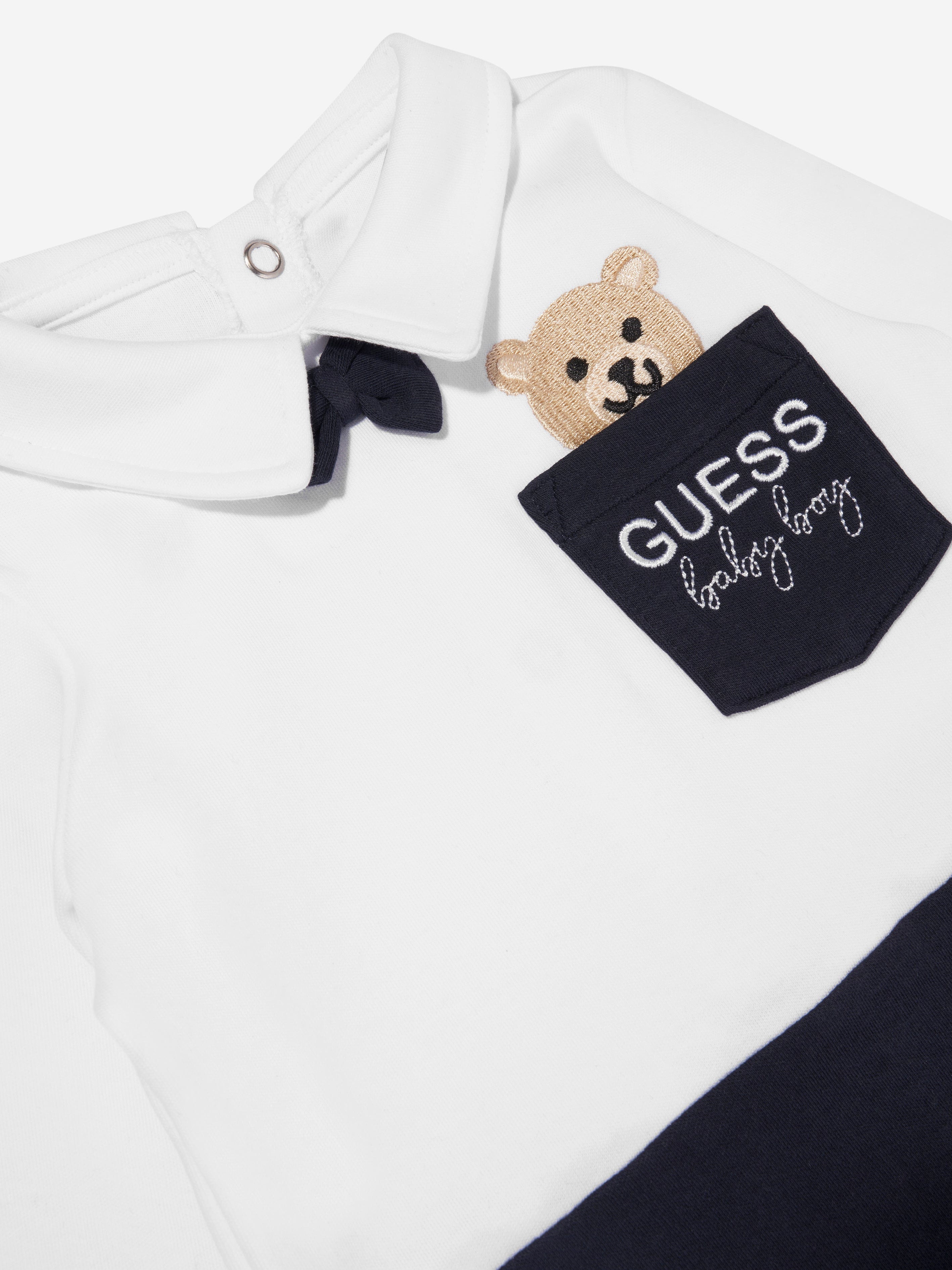 Guess Baby Boys Bear Babygrow in White