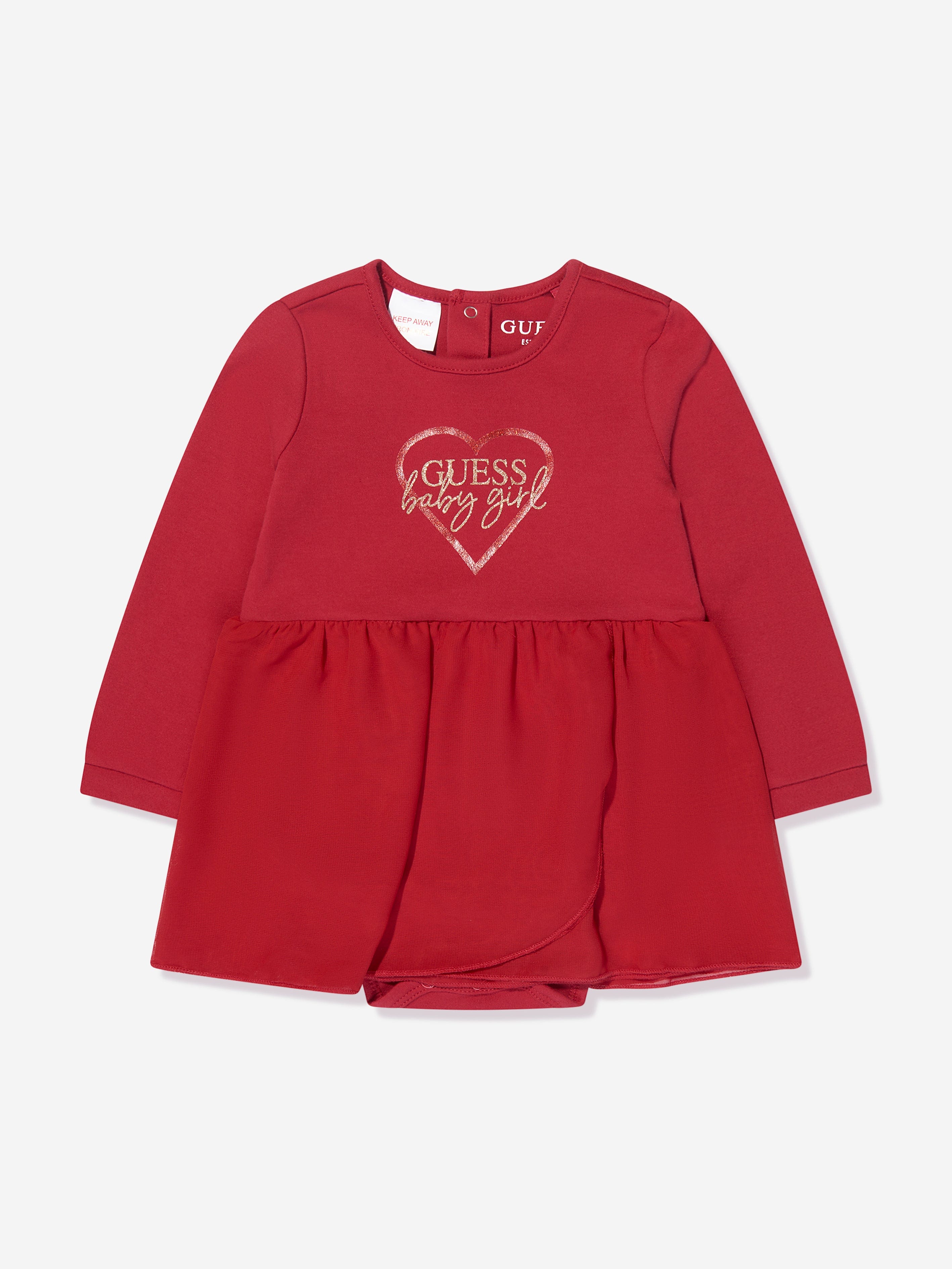 Guess Baby Girls Bodysuit Dress in Red