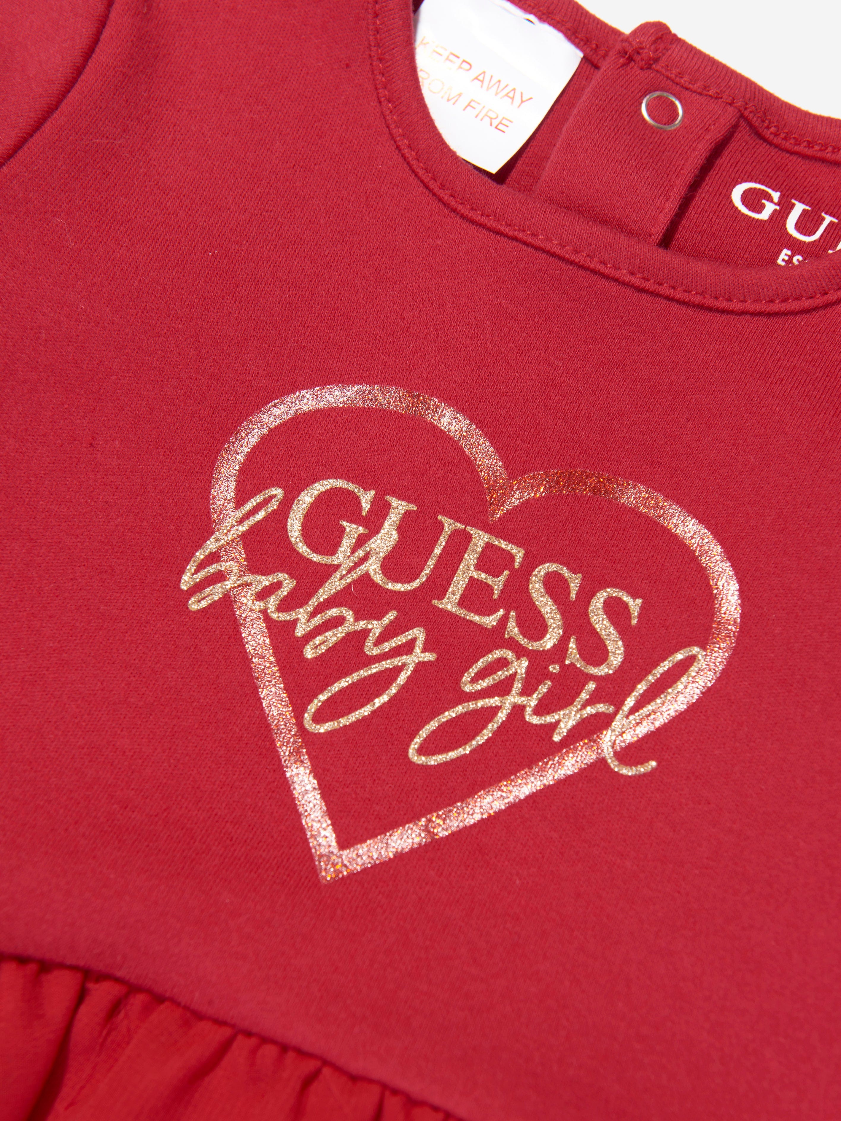 Guess Baby Girls Bodysuit Dress in Red