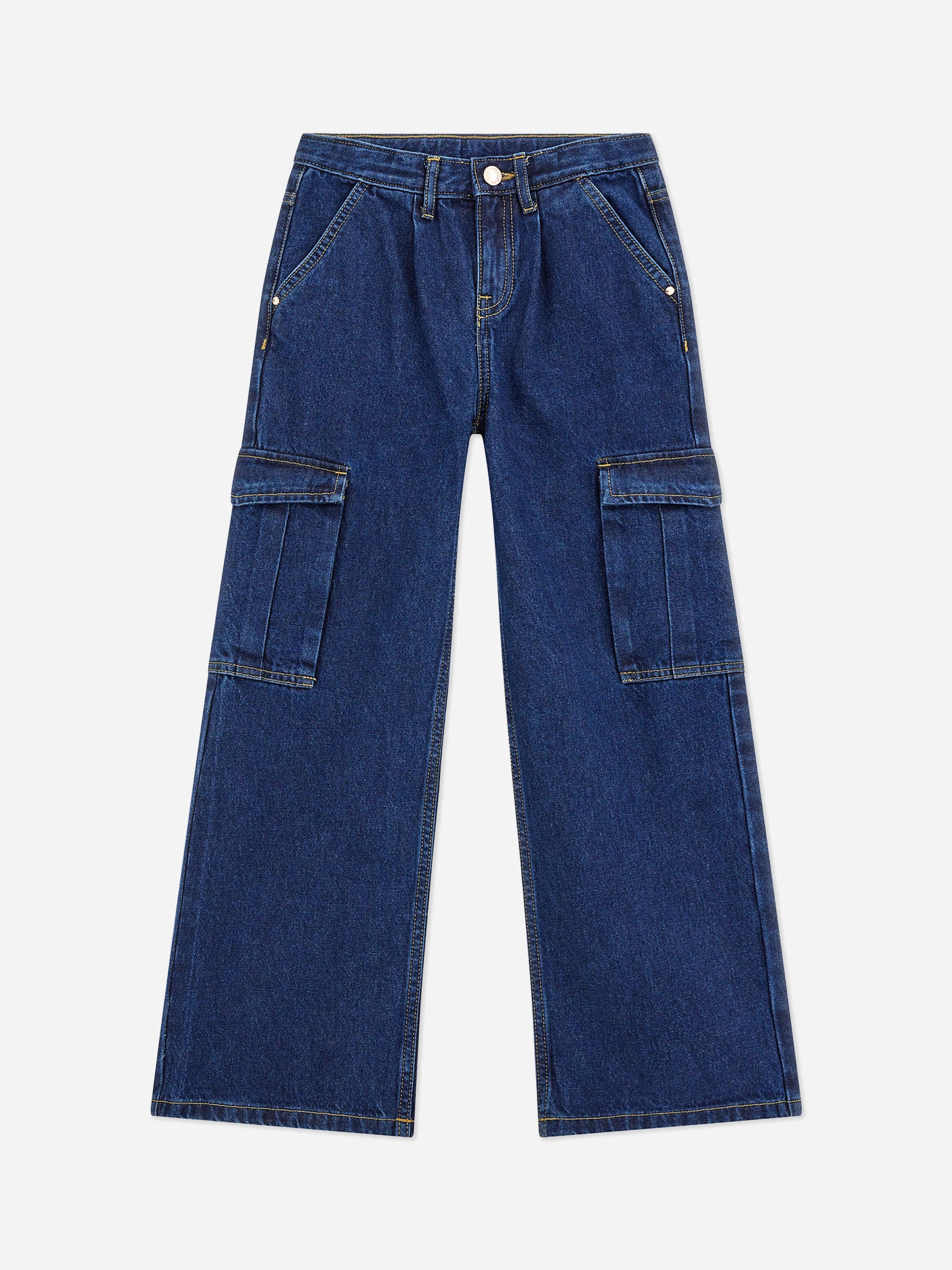 Guess Girls Denim Cargo Jeans in Blue