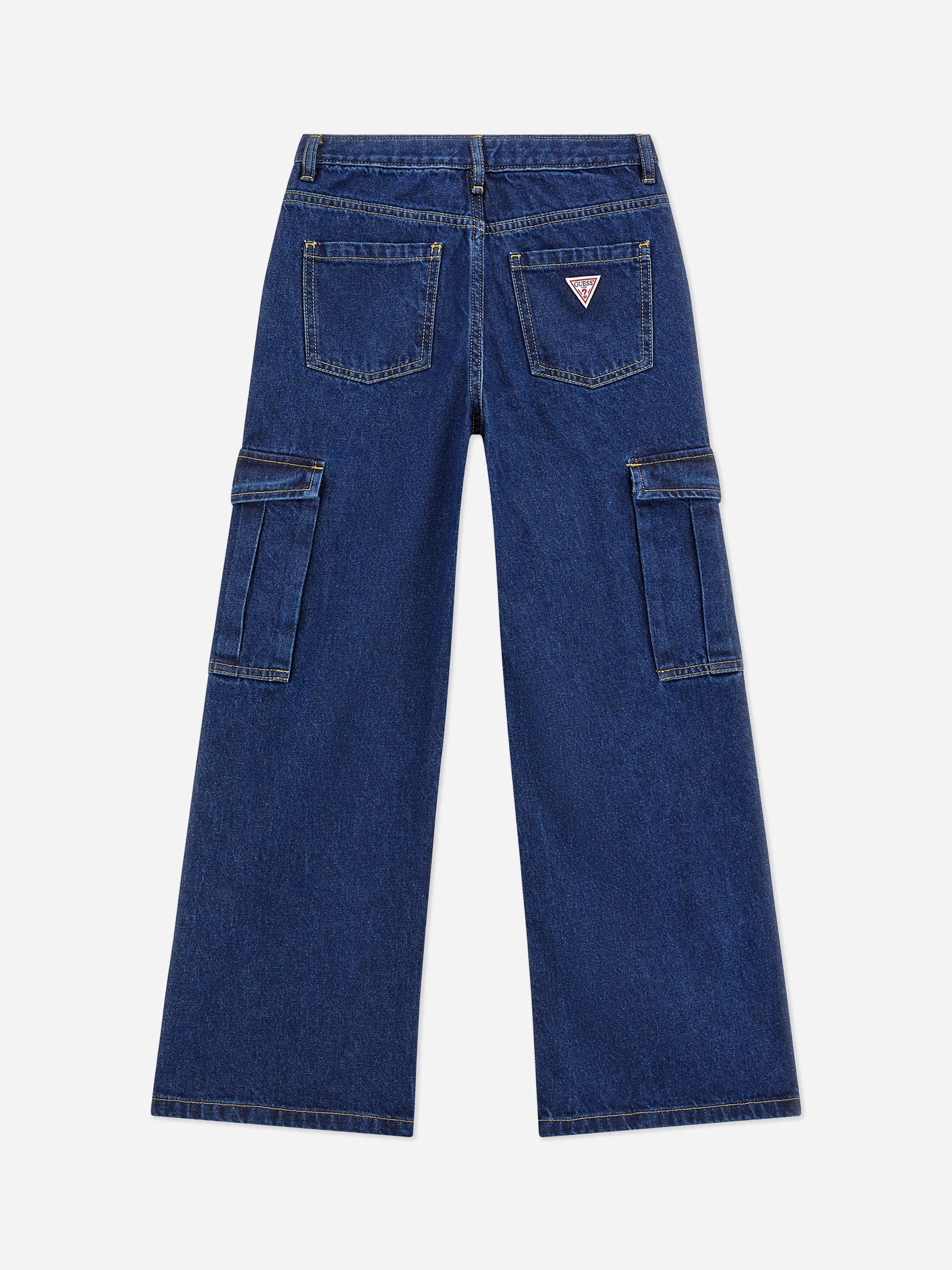 Guess Girls Denim Cargo Jeans in Blue