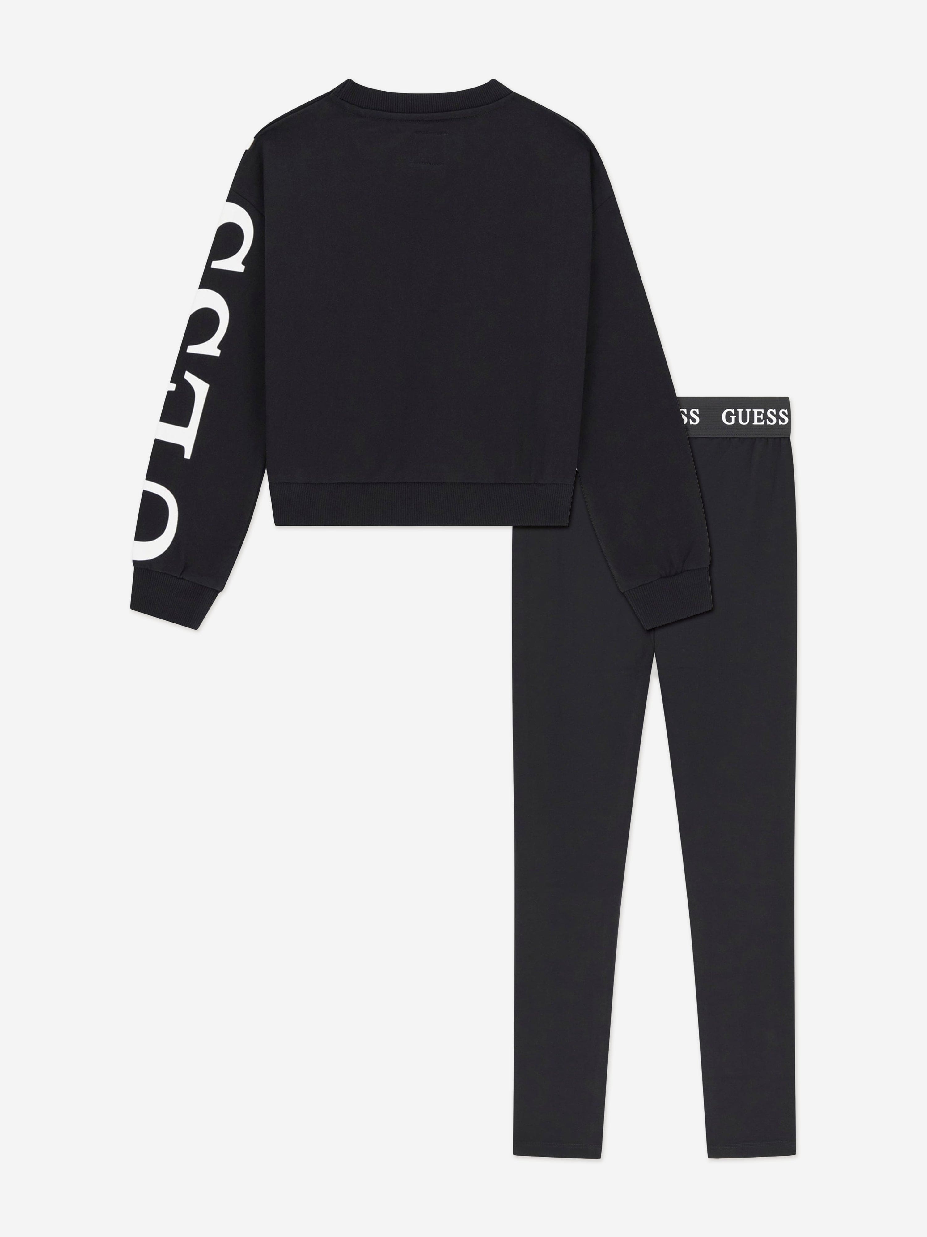 Guess Girls Logo Leggings Set in Black