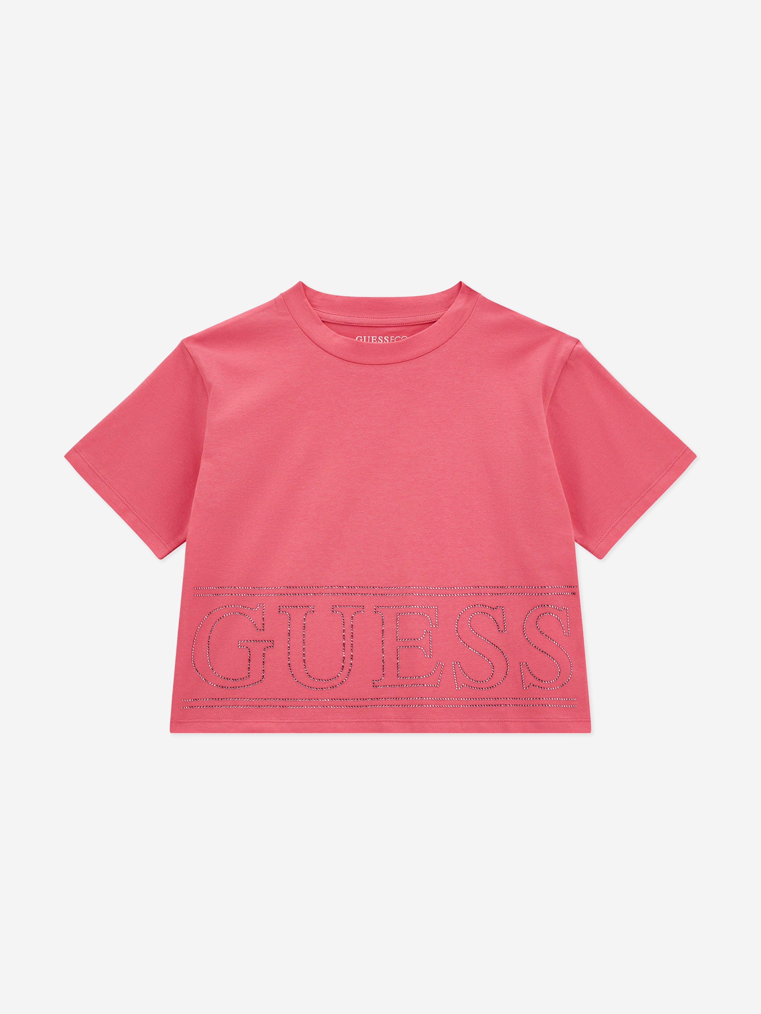 Guess Girls Logo T-Shirt in Pink