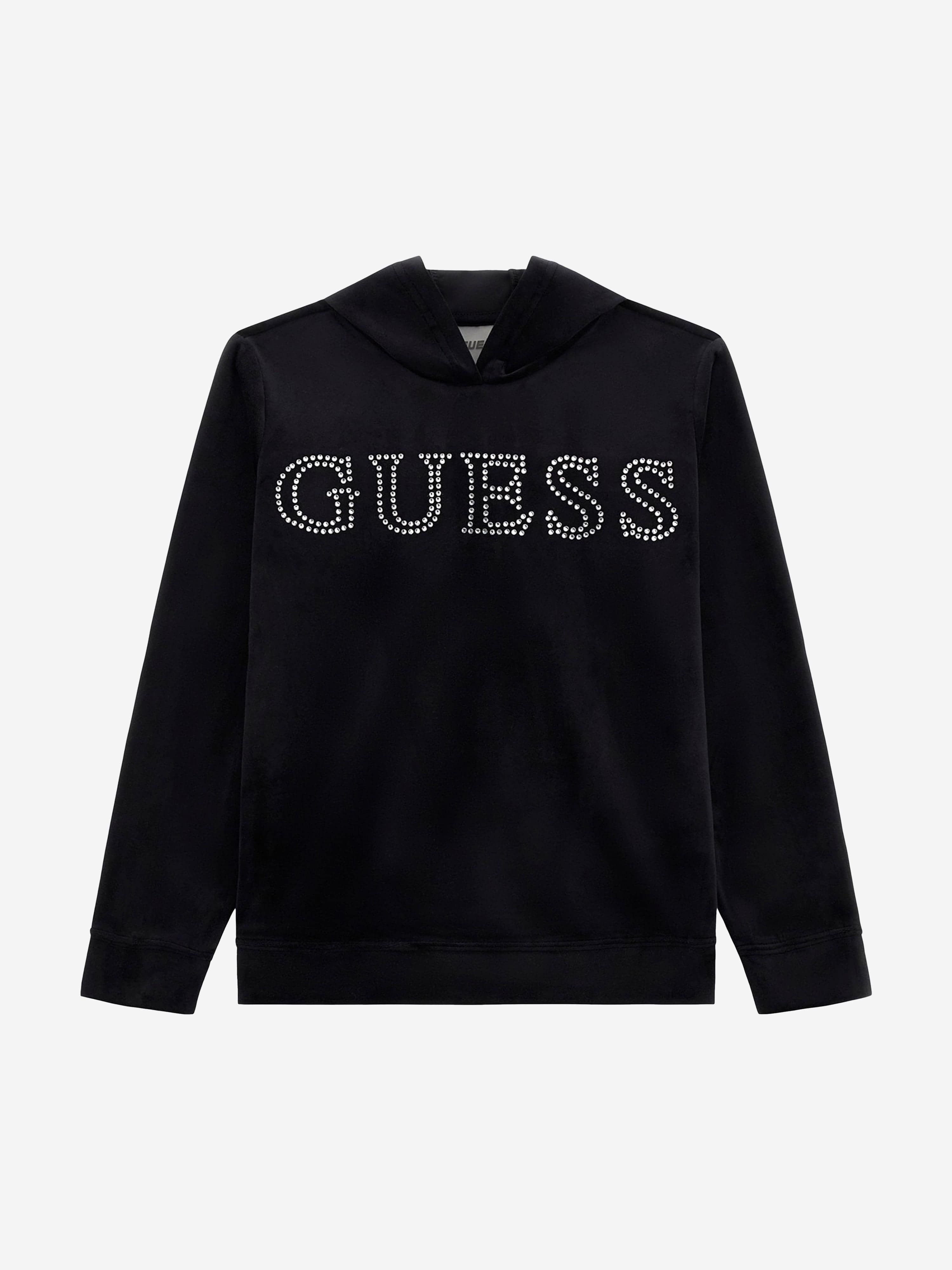 Guess Girls Logo Hoodie in Black