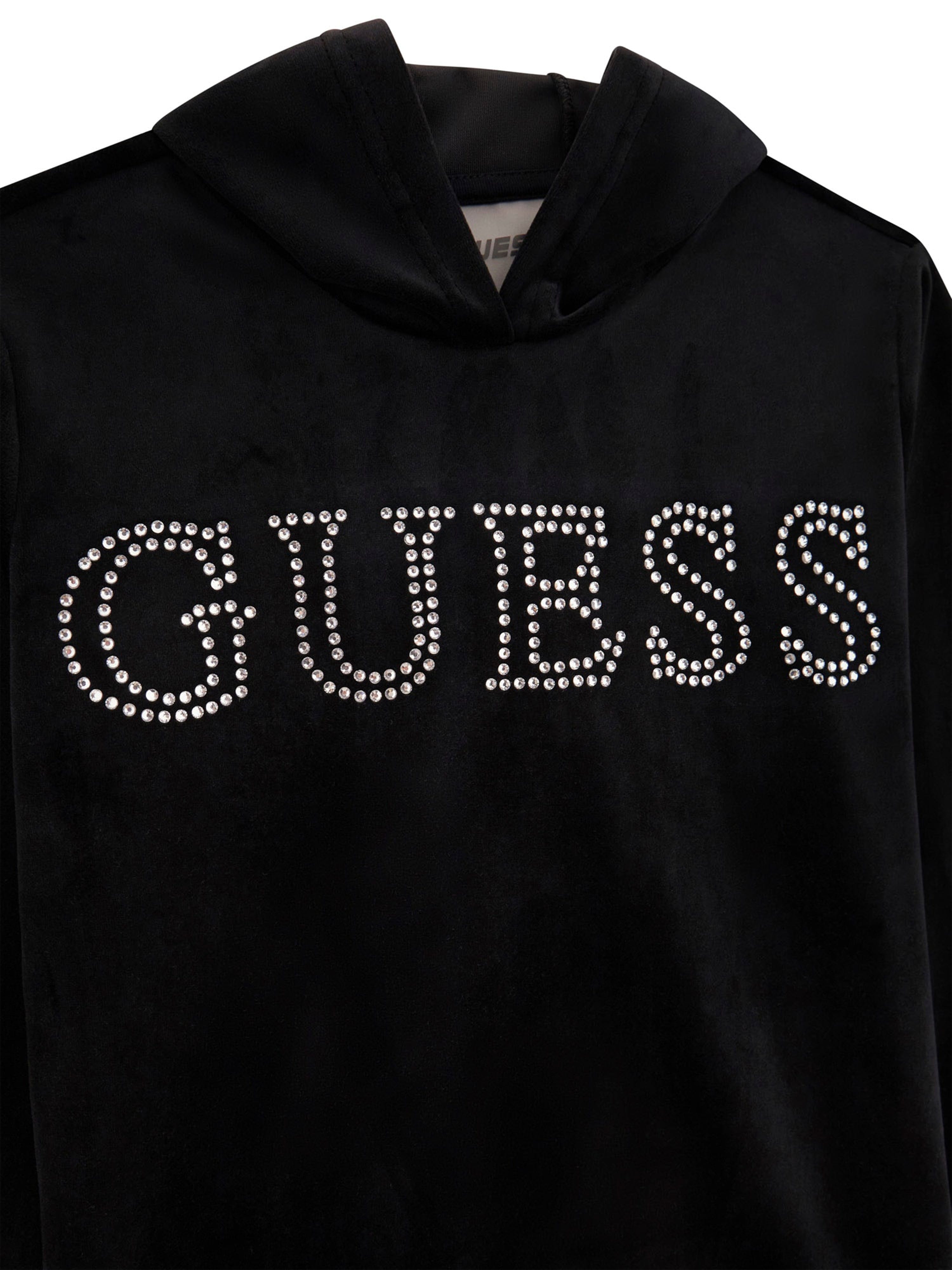 Guess Girls Logo Hoodie in Black