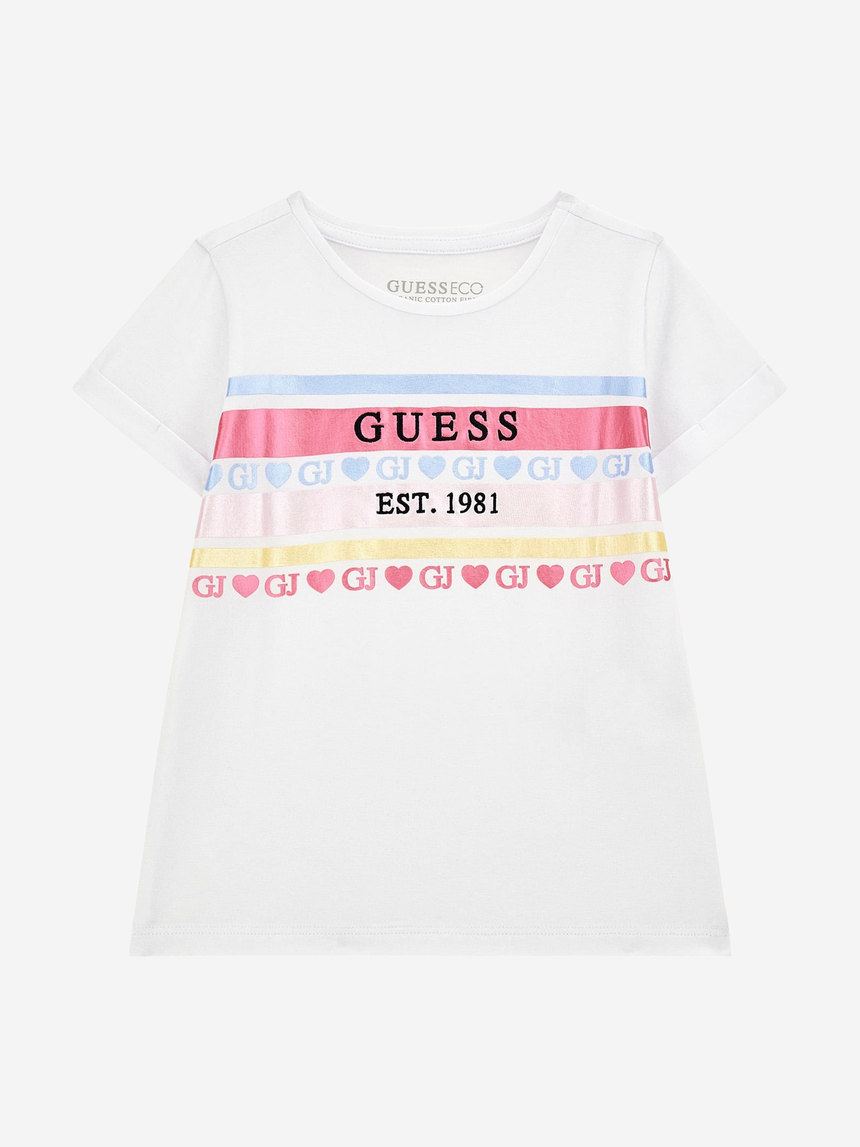 Guess Girls Logo T-Shirt in White