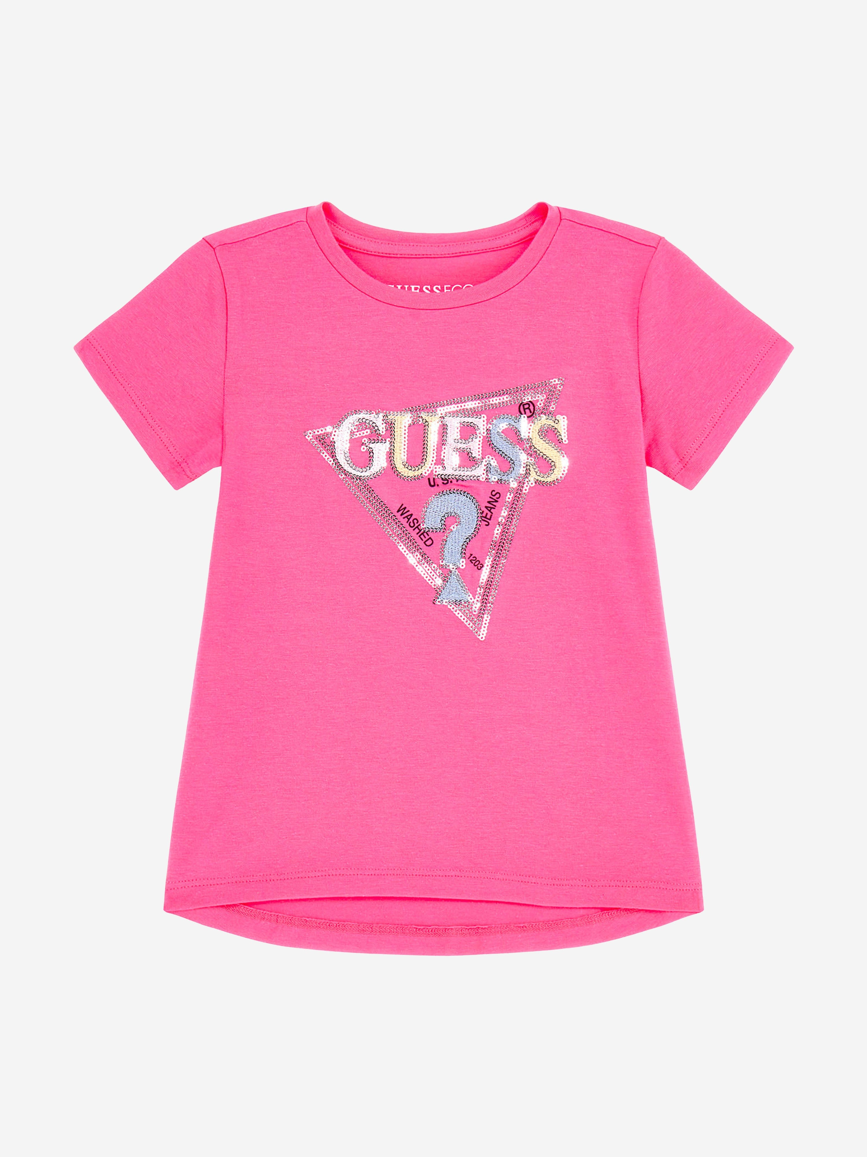 Guess Girls Logo T-Shirt in Pink