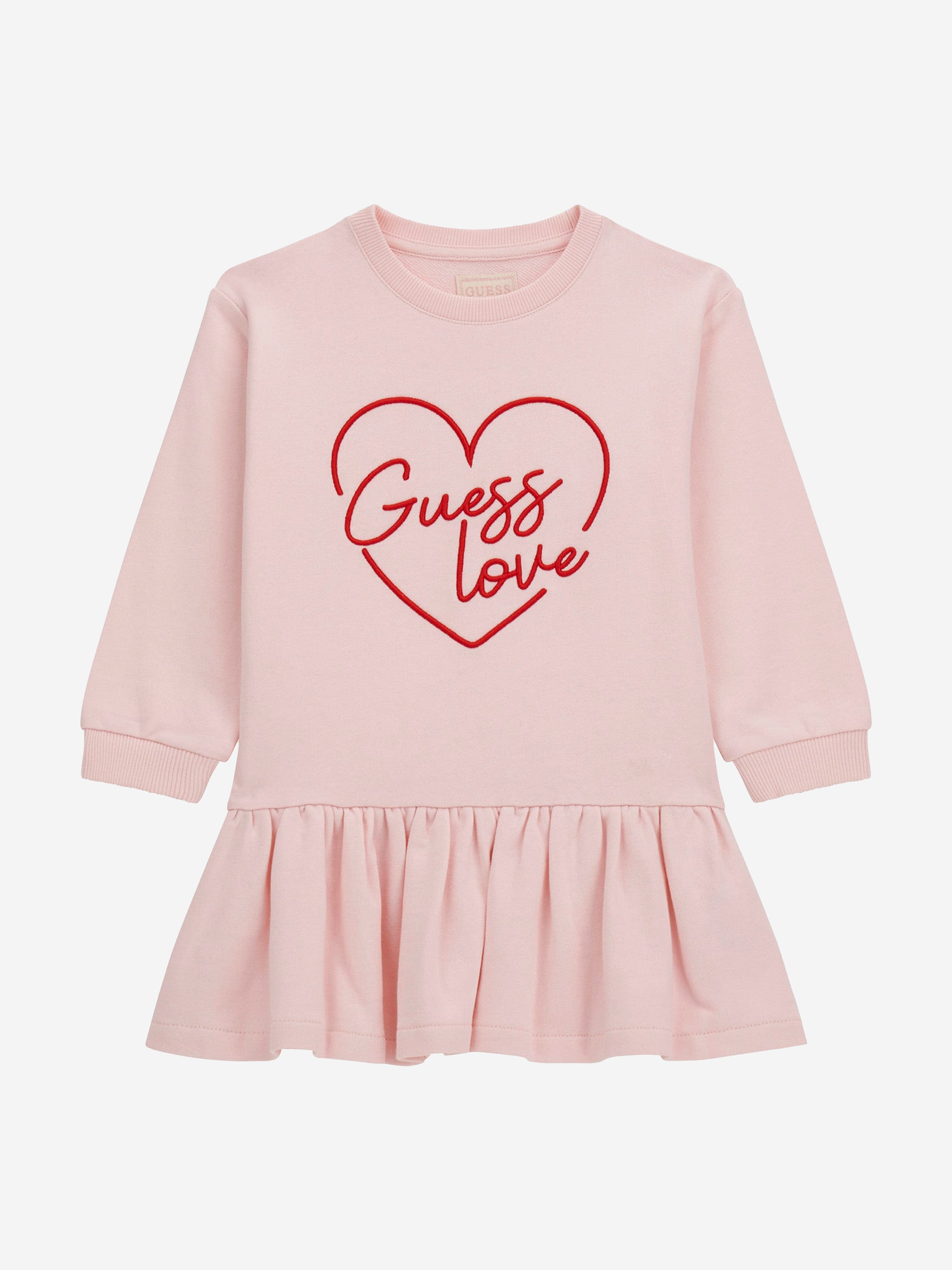 Guess Girls Logo Sweater Dress in Pink