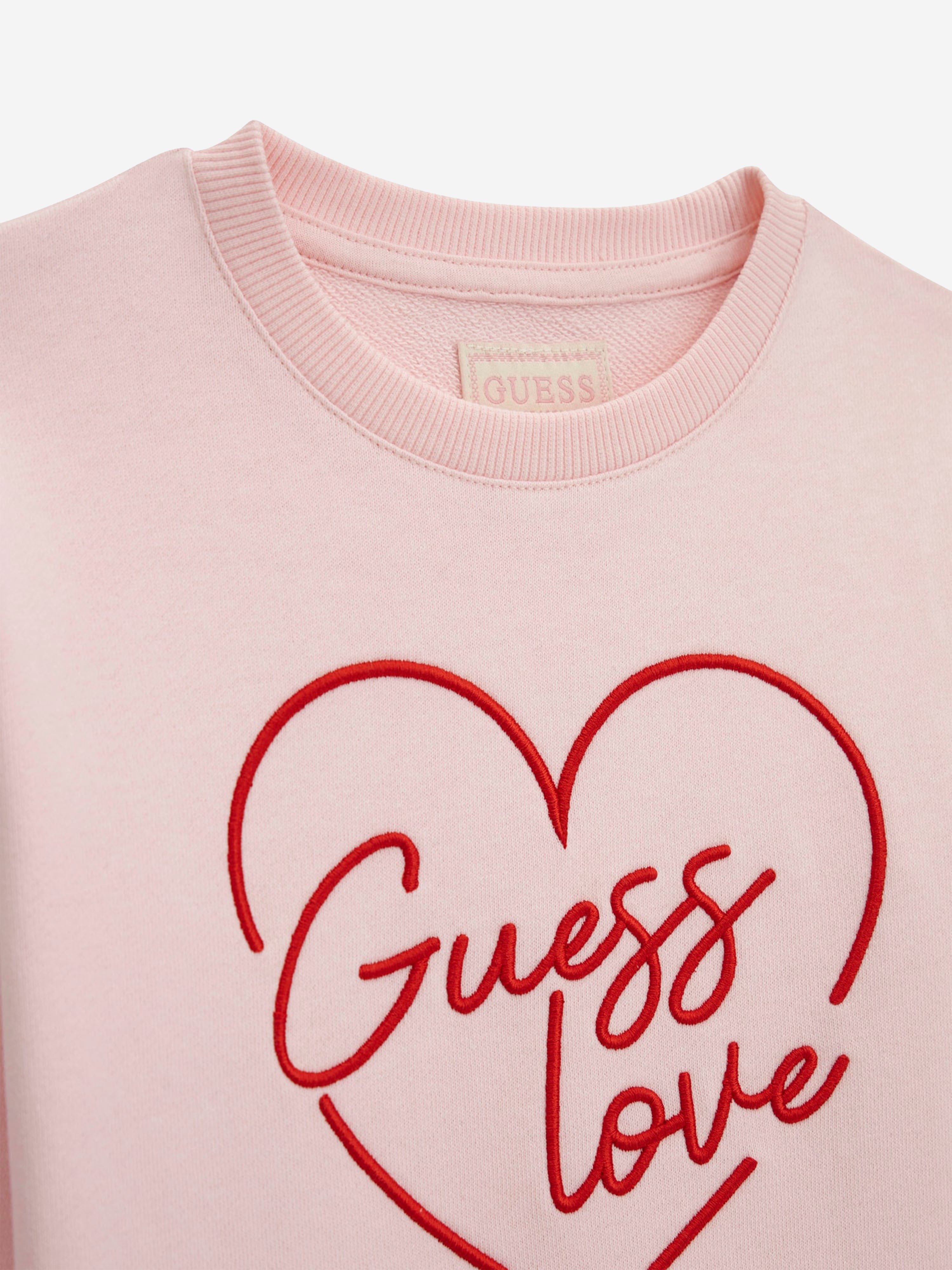 Guess Girls Logo Sweater Dress in Pink