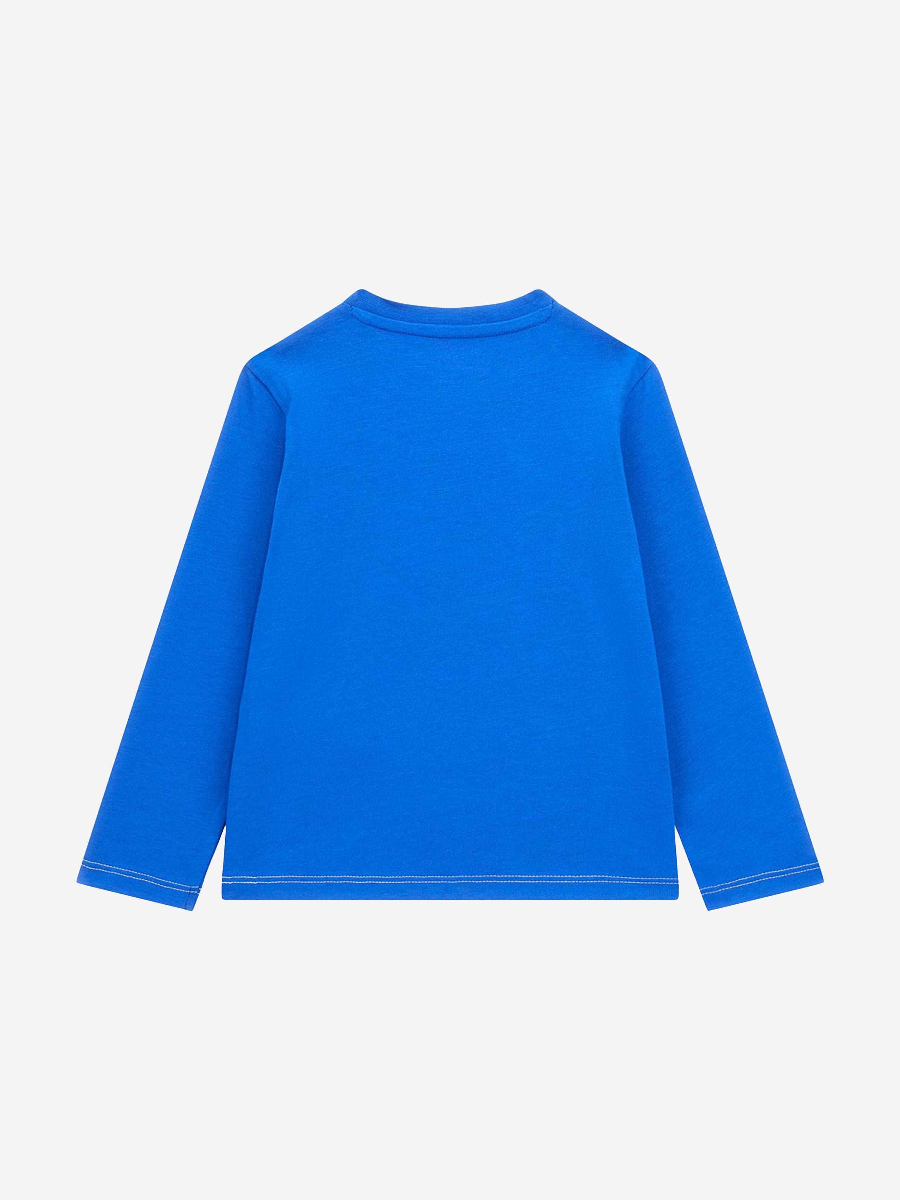 Guess Boys Long Sleeve Logo T-Shirt in Blue