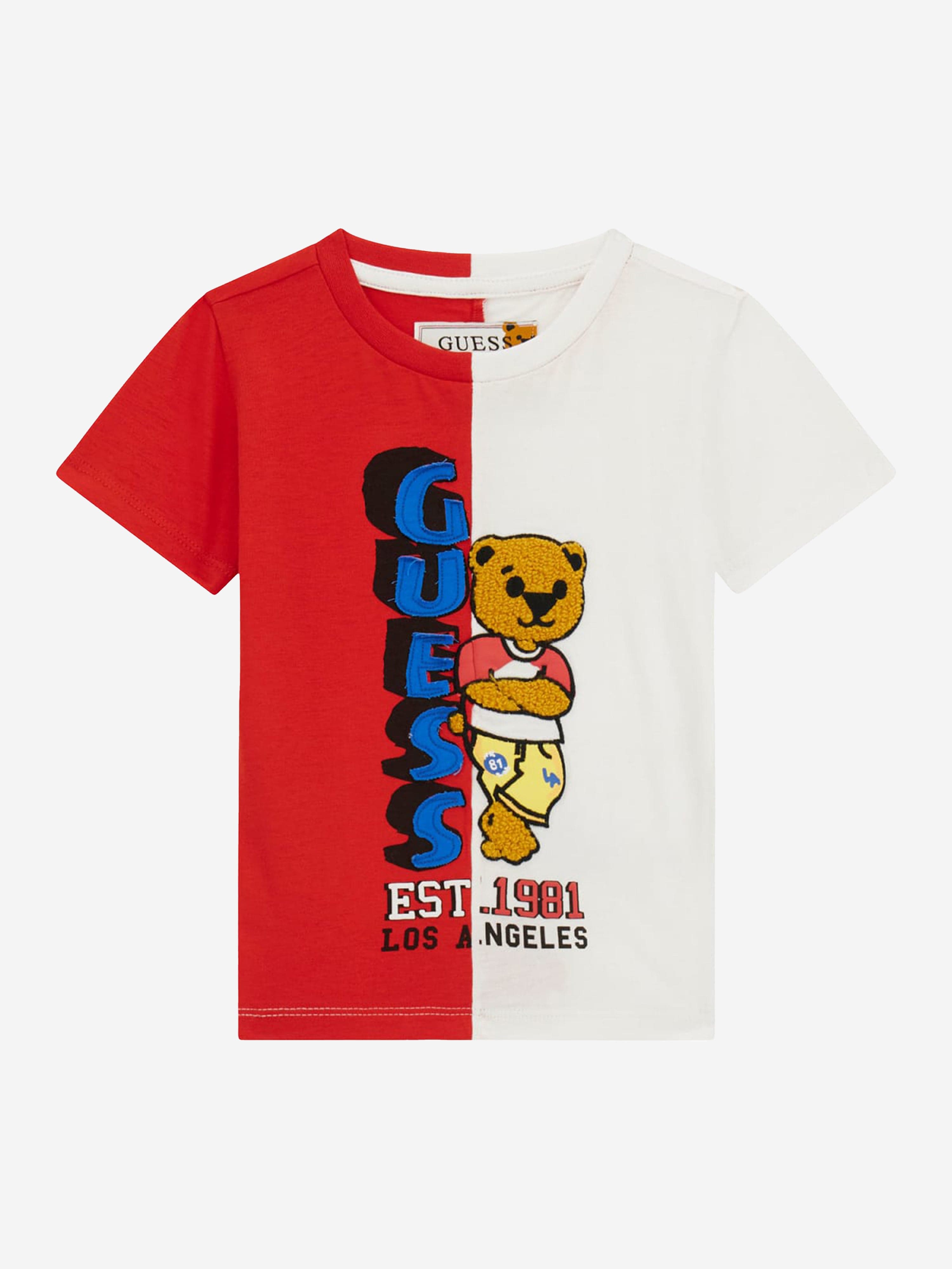 Guess Boys Colour Combo Bear T-Shirt in Multicolour