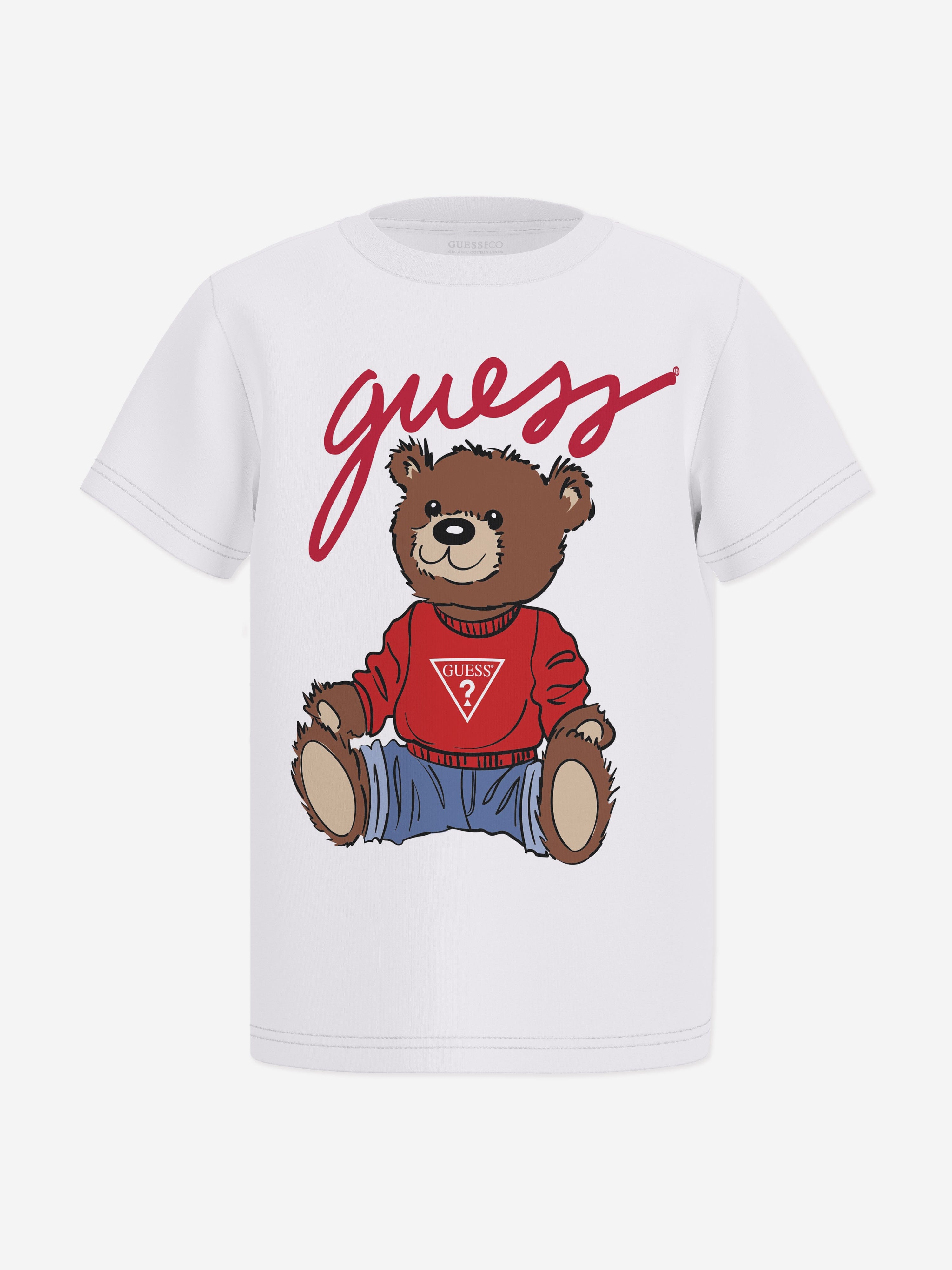 Kids Teddy Bear Logo T-Shirt in White