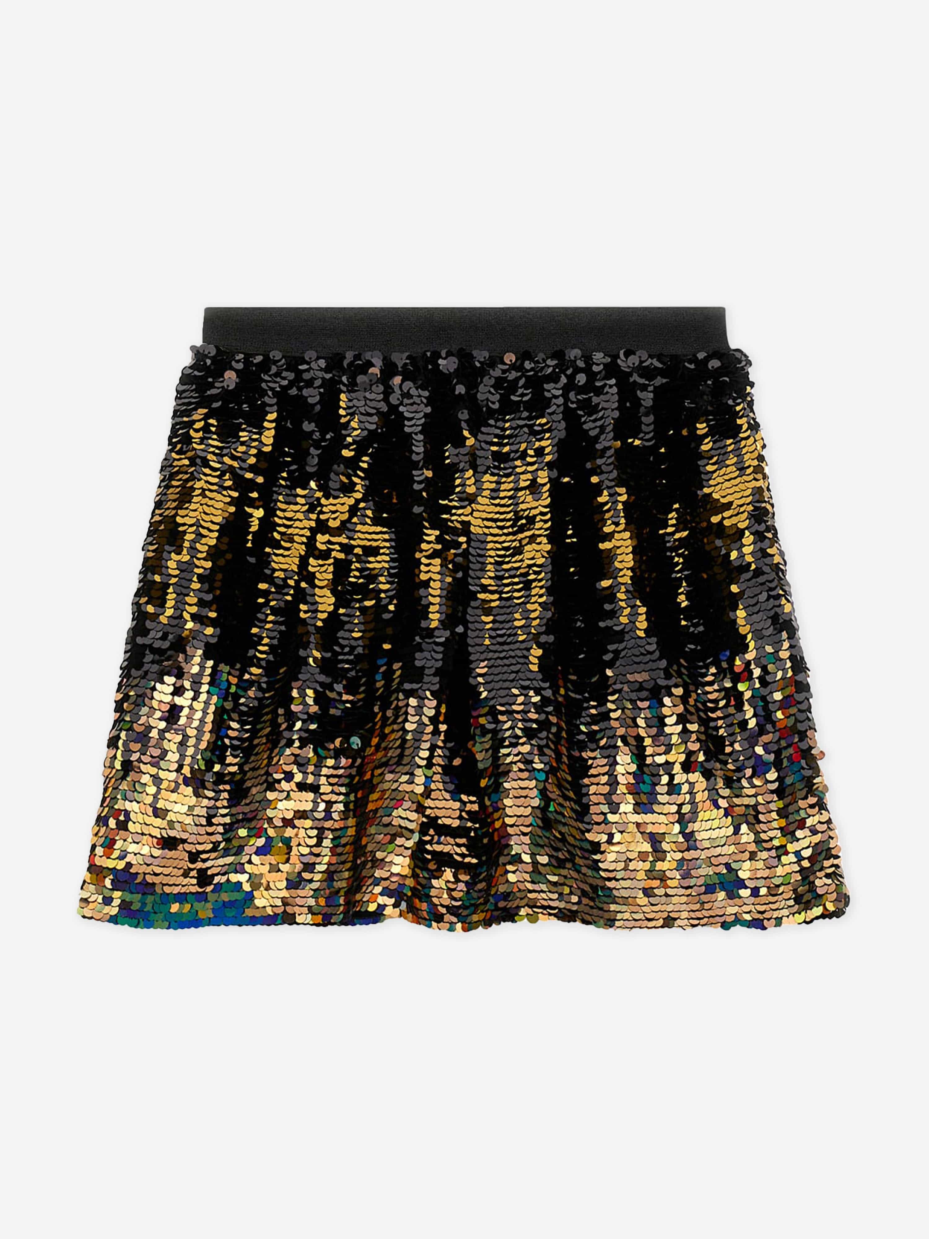 Guess Girls Sequins Midi Skirt in Black