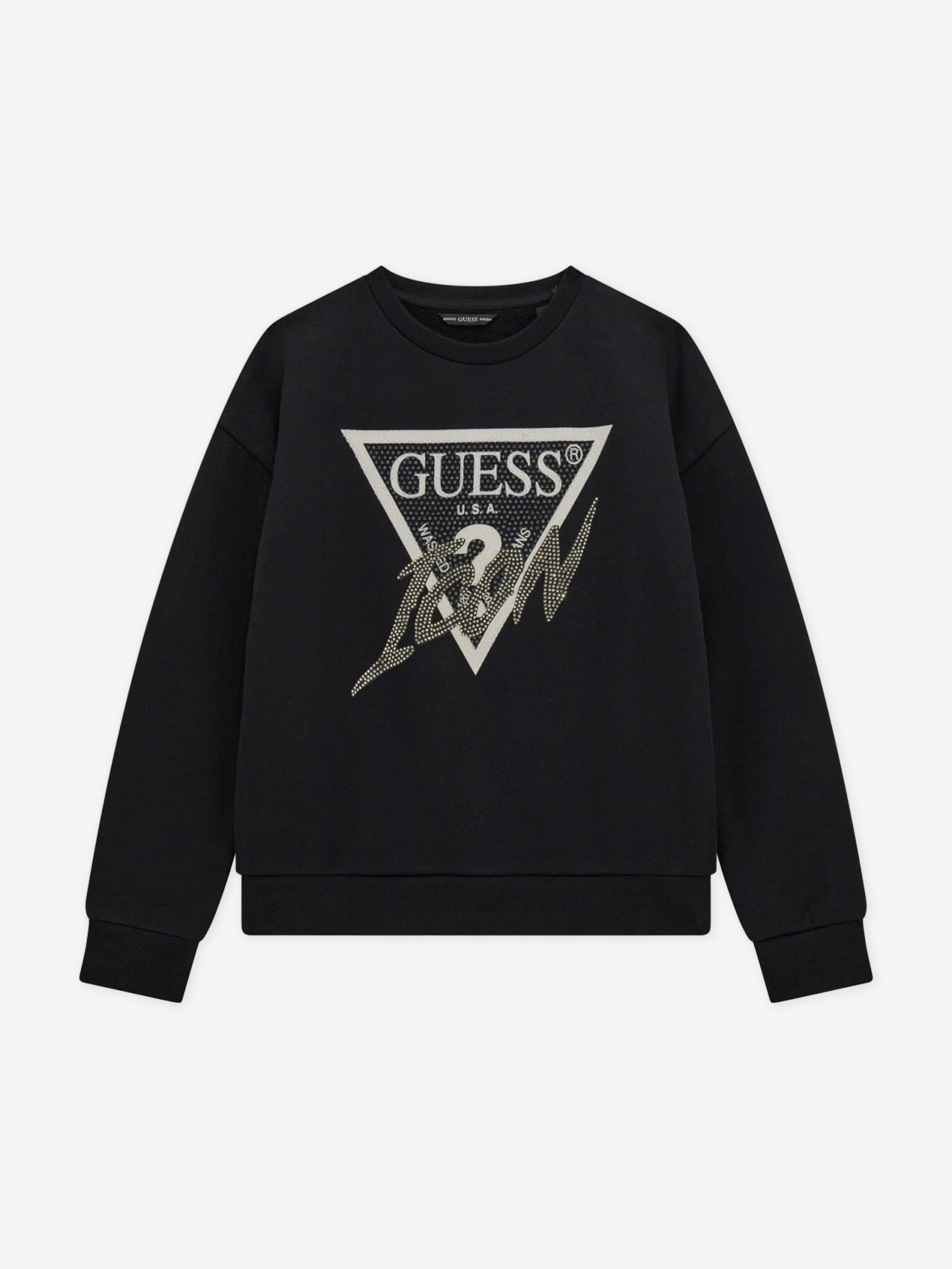 Guess Girls Logo Sweatshirt in Black