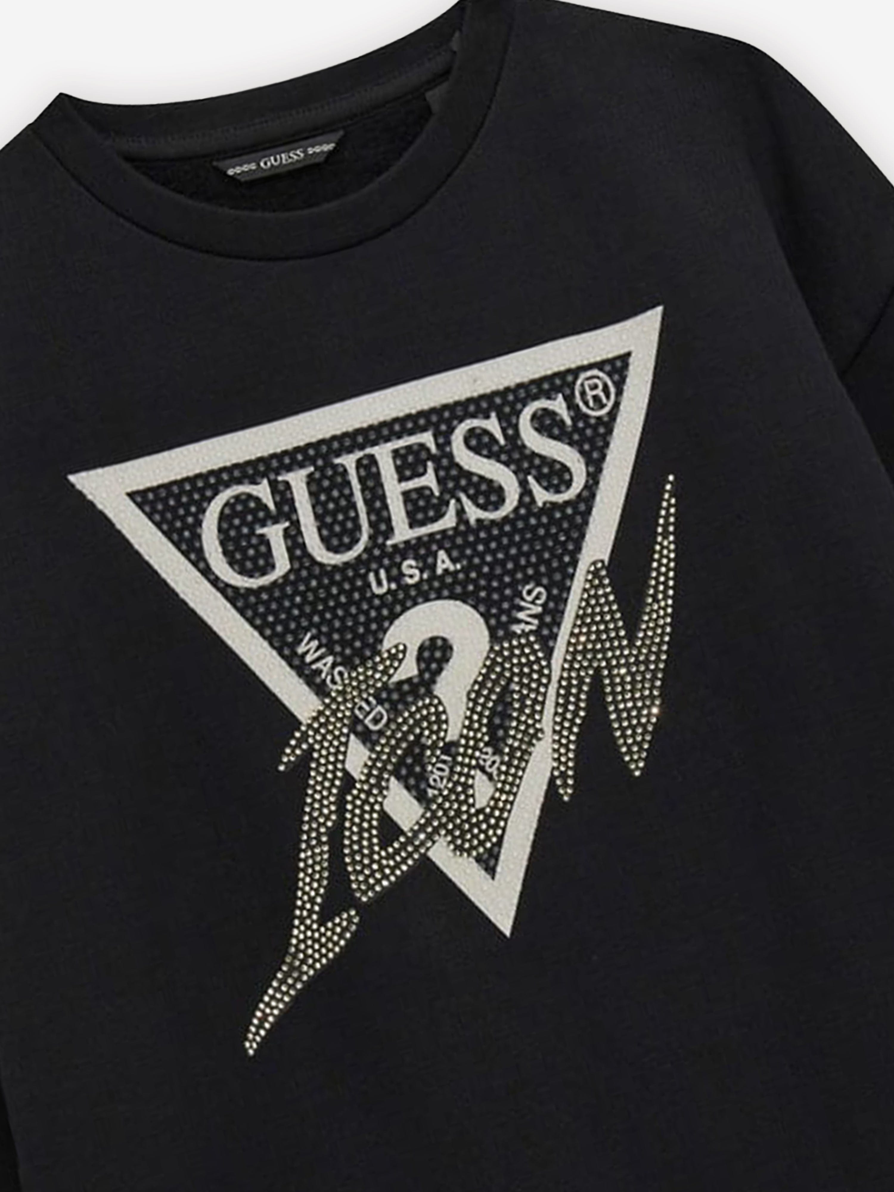 Guess Girls Logo Sweatshirt in Black