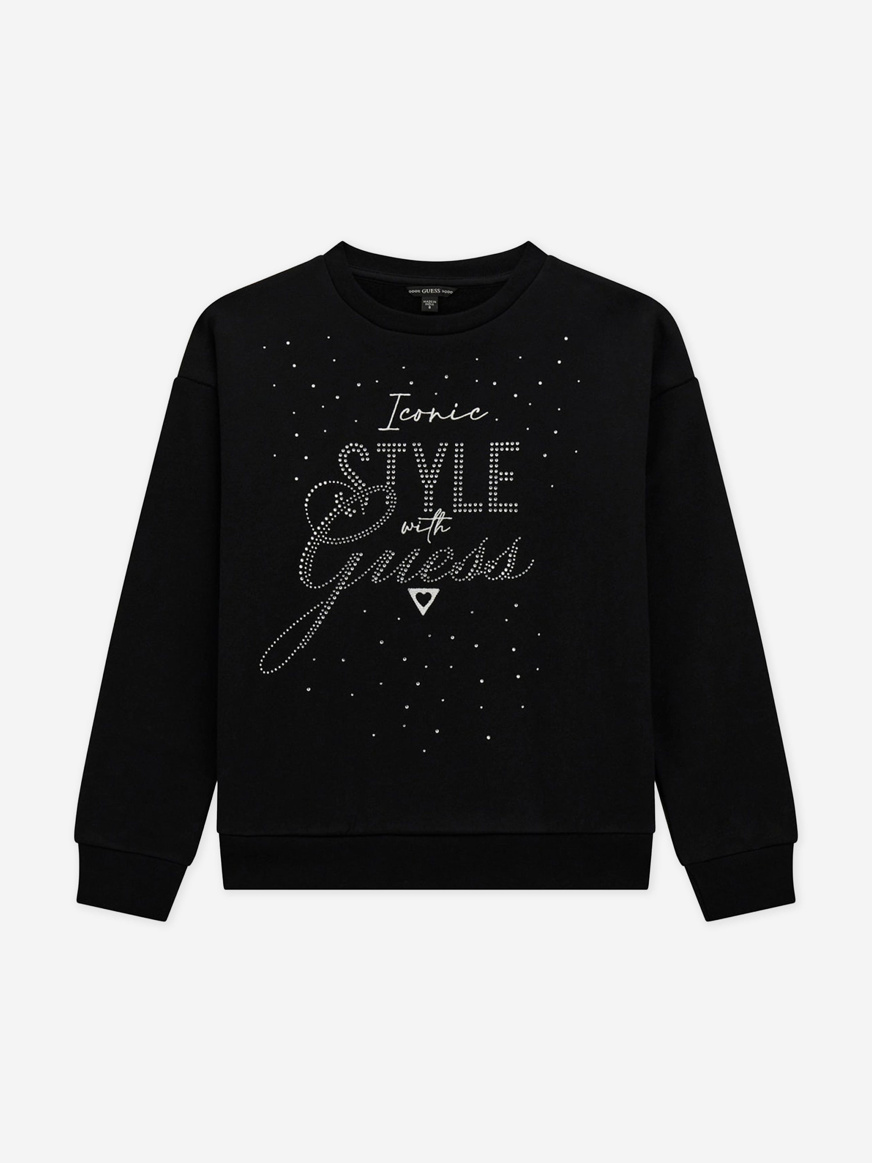 Guess Girls Logo Sweatshirt in Black