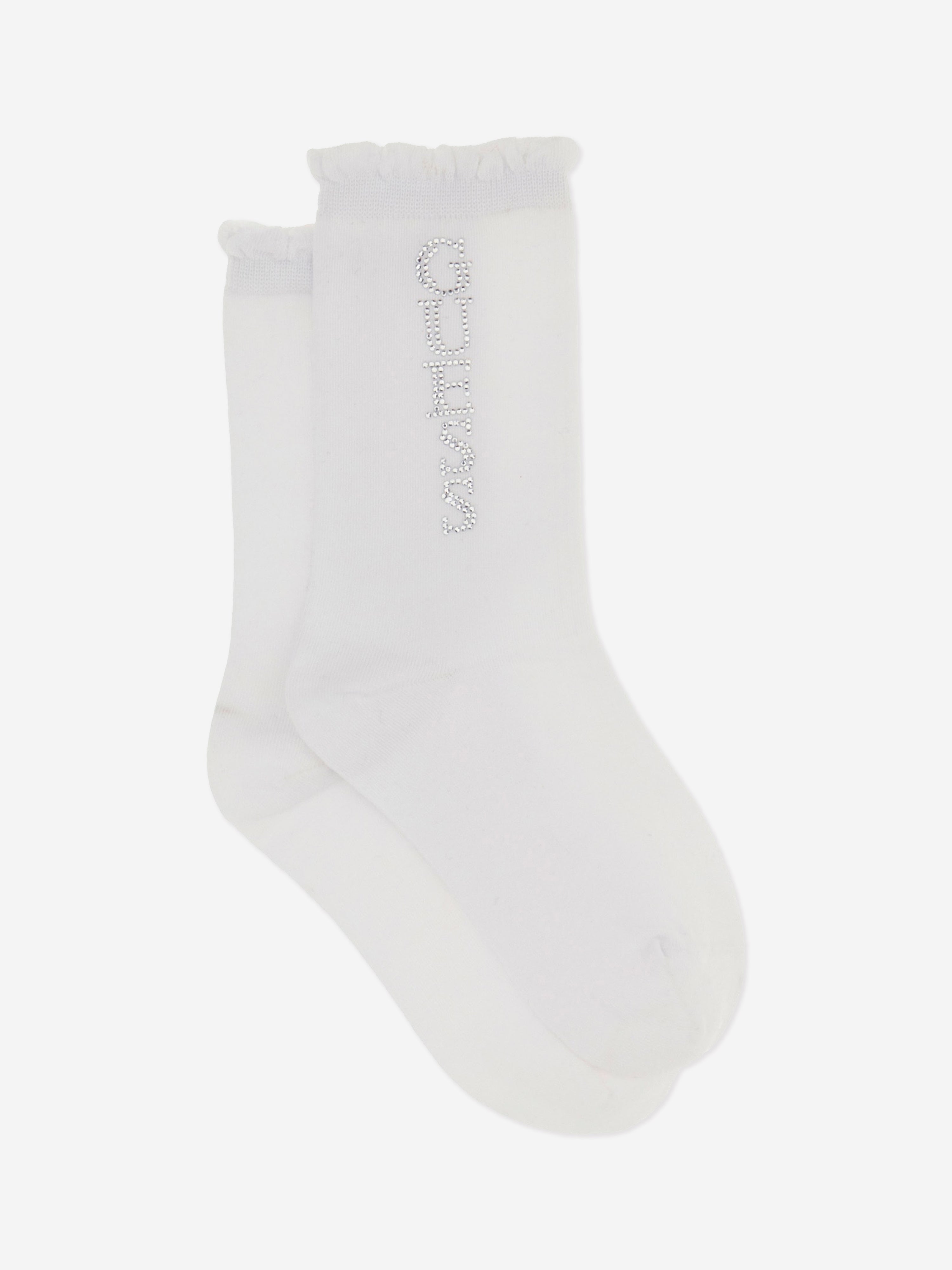 Guess Girls Logo Socks in White