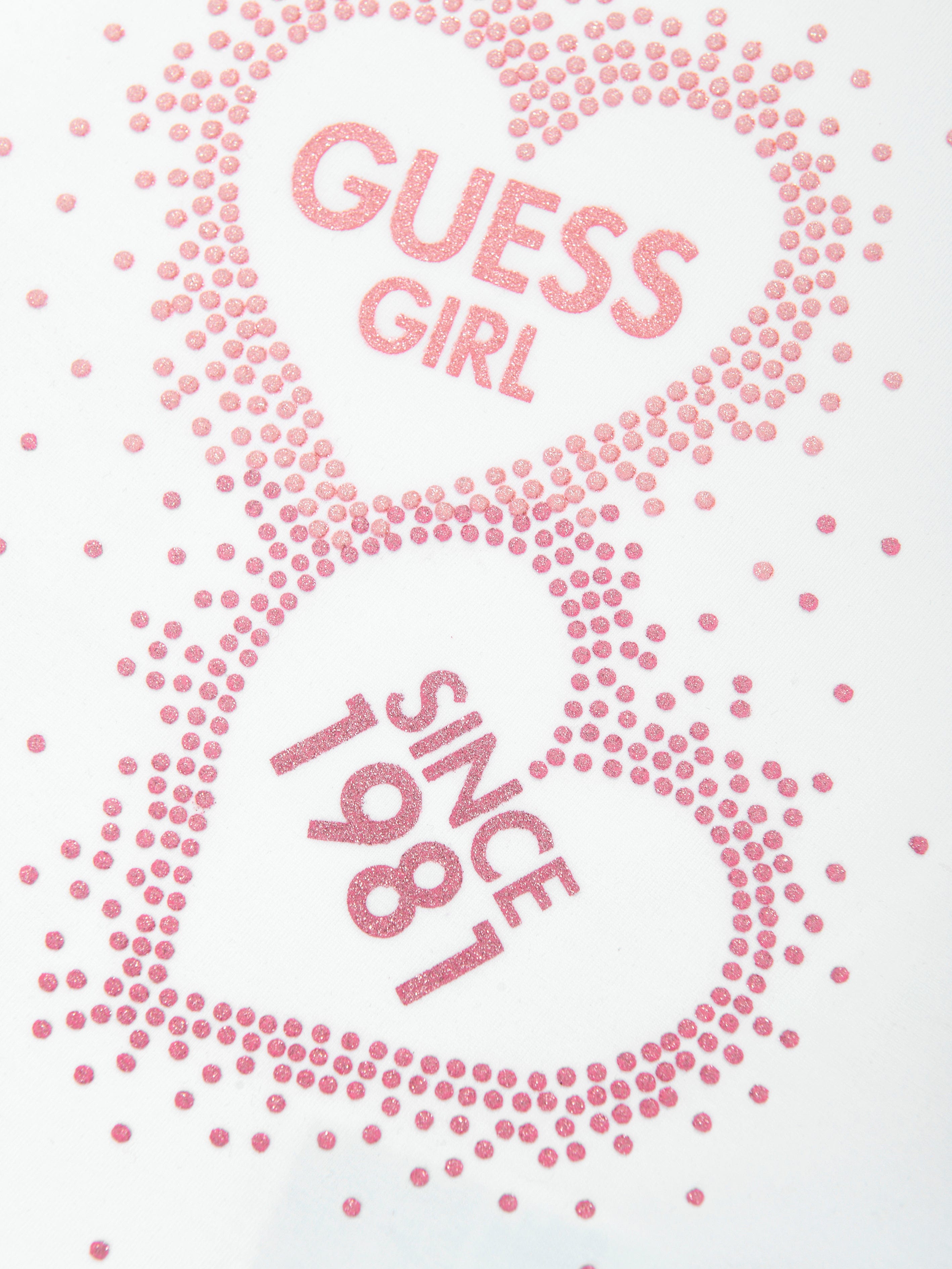 Guess Girls Heart Logo T-Shirt in White