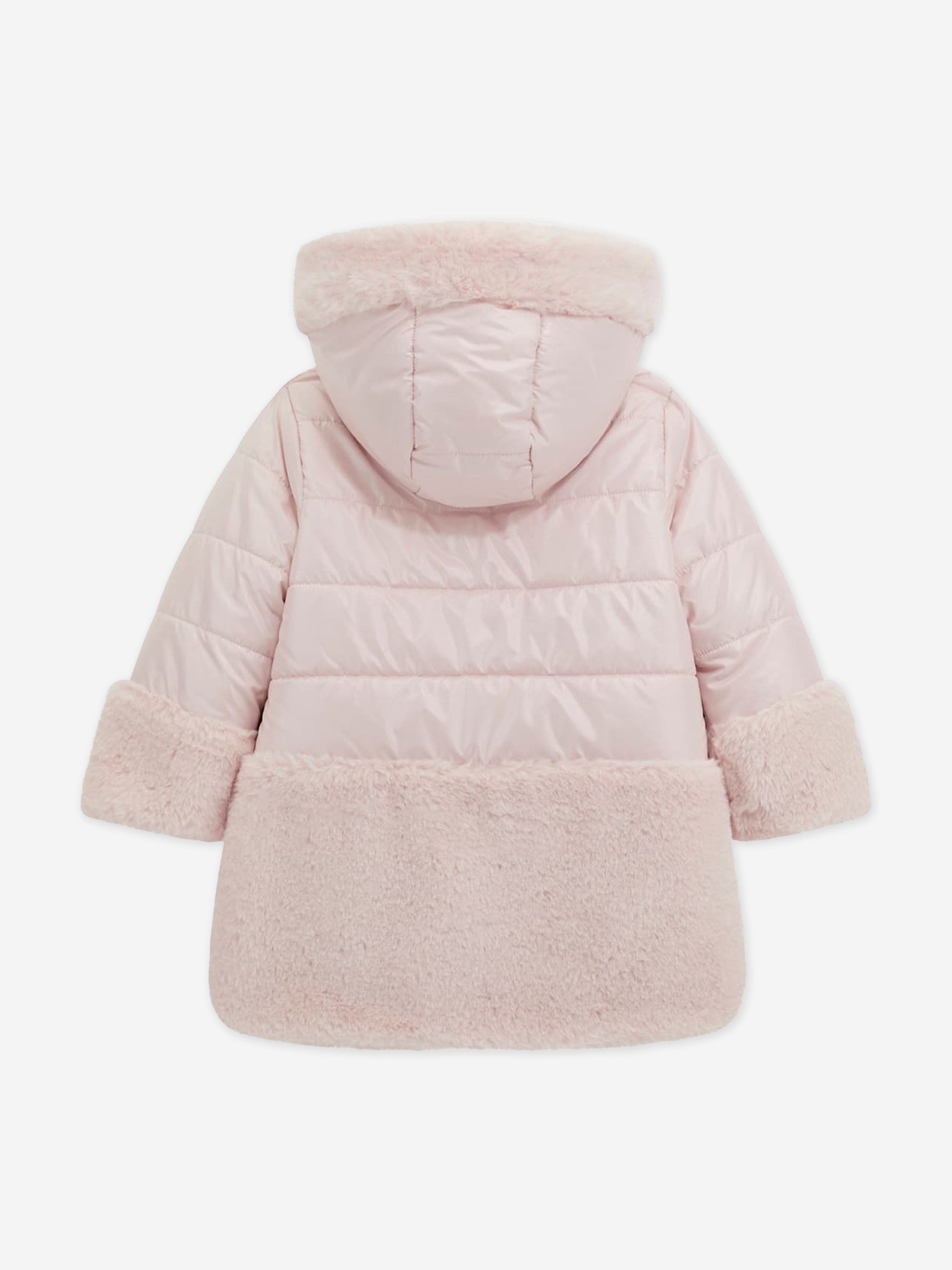 Guess Girls Hooded Reversible Coat in Pink