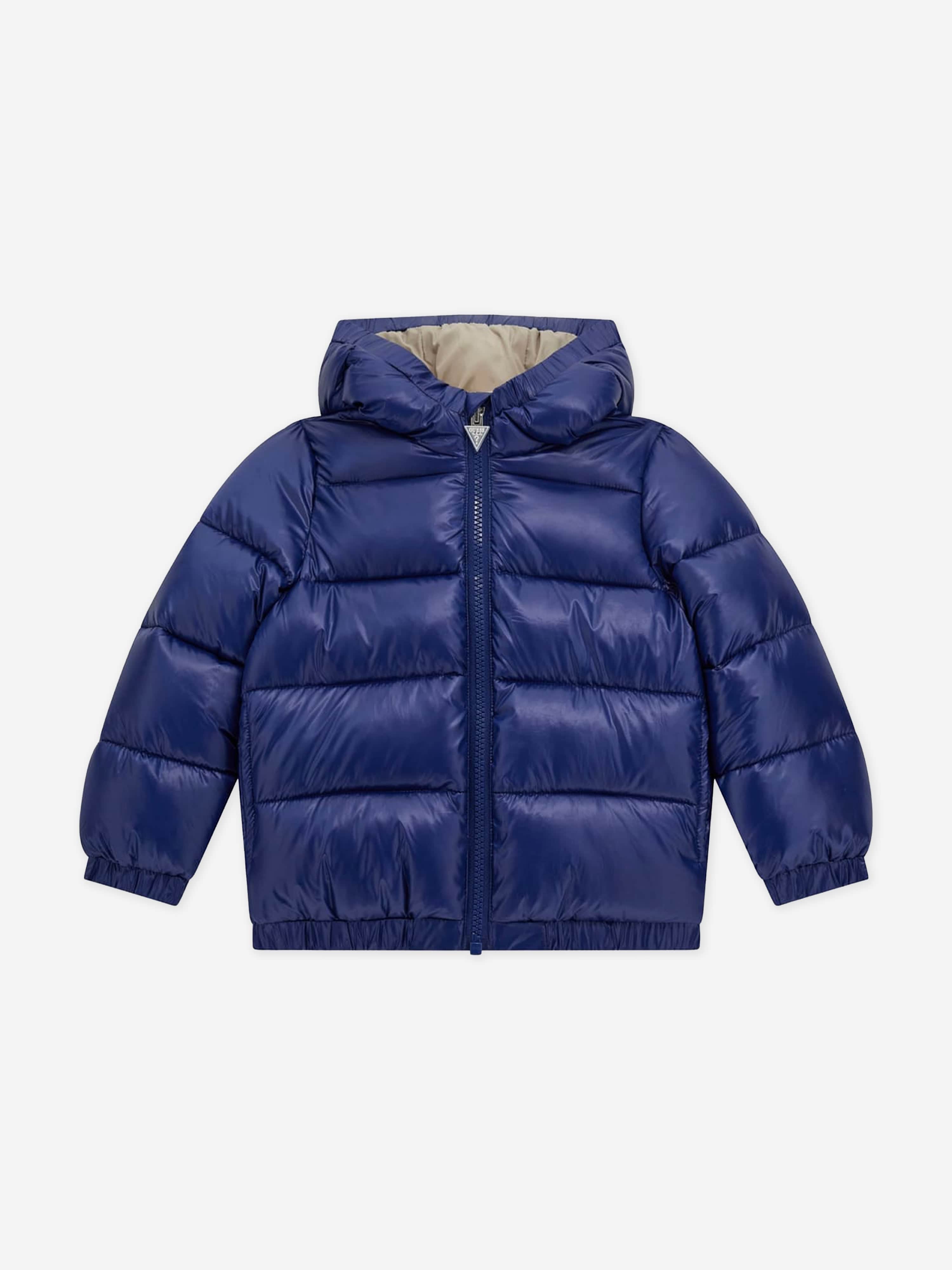 Guess Boys Hooded Padded Jacket in Blue