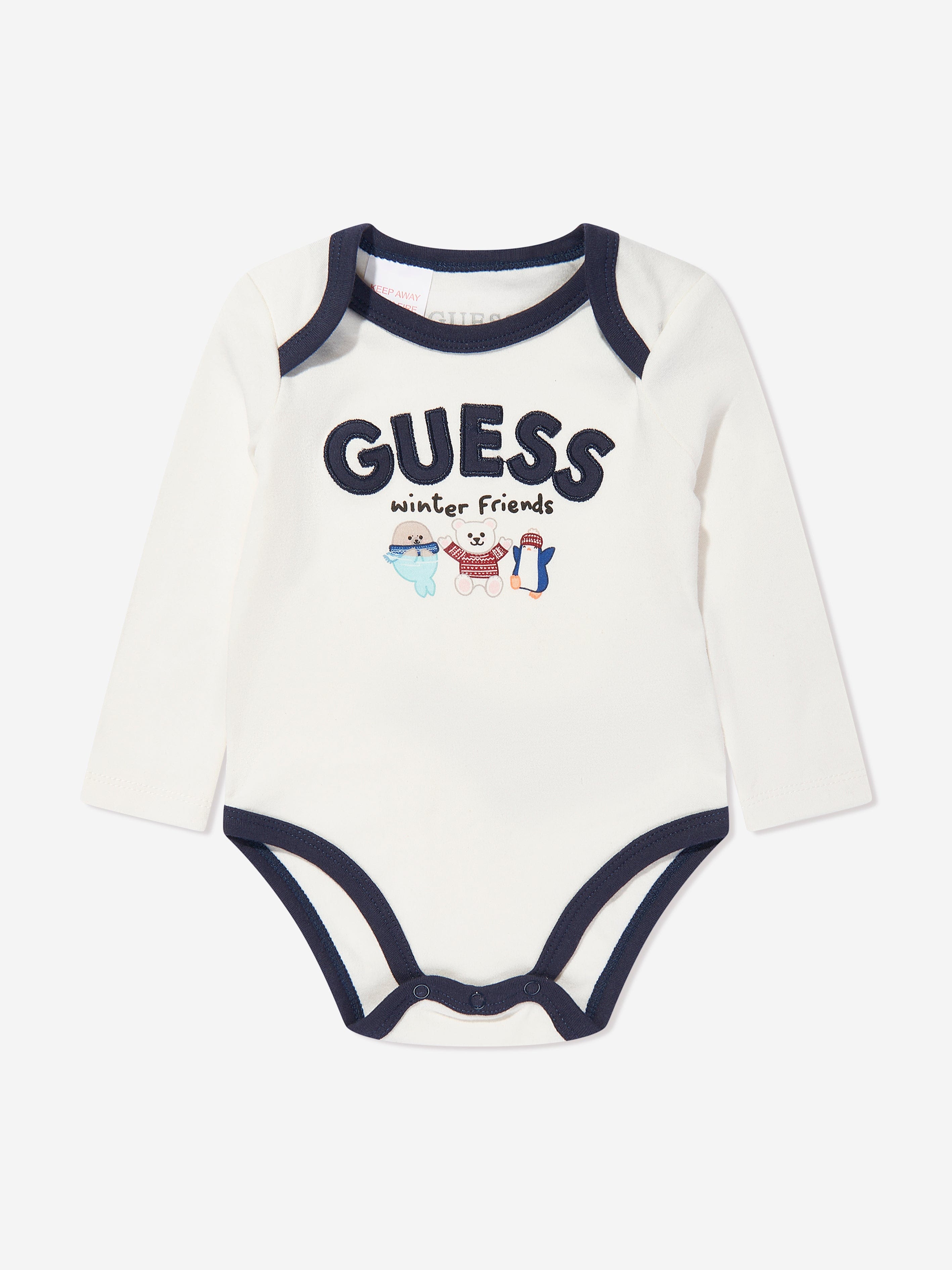 Guess Baby Boys 3 Piece Bodysuit Set in Navy