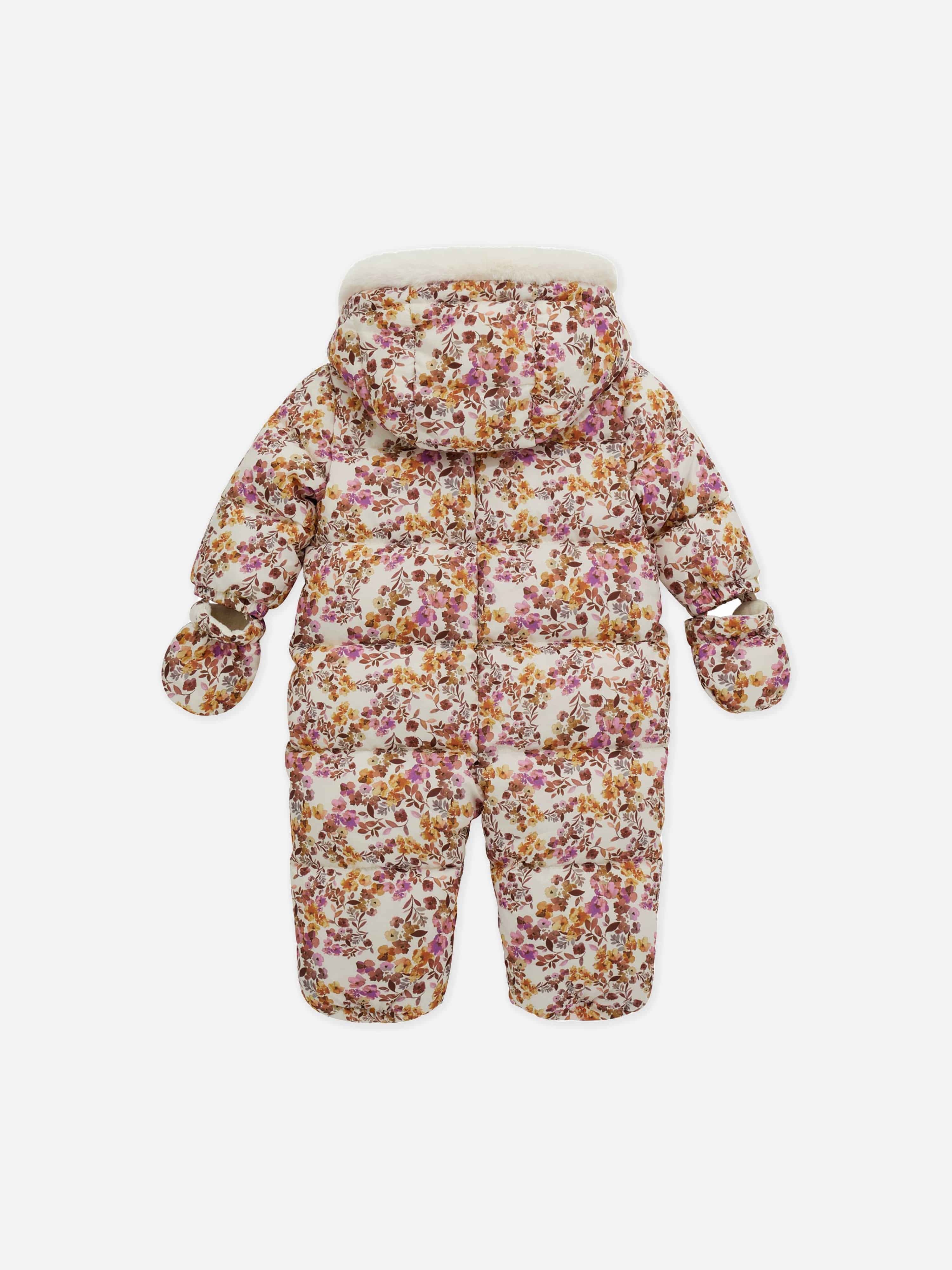 Baby Girls Floral Snowsuit in Pink