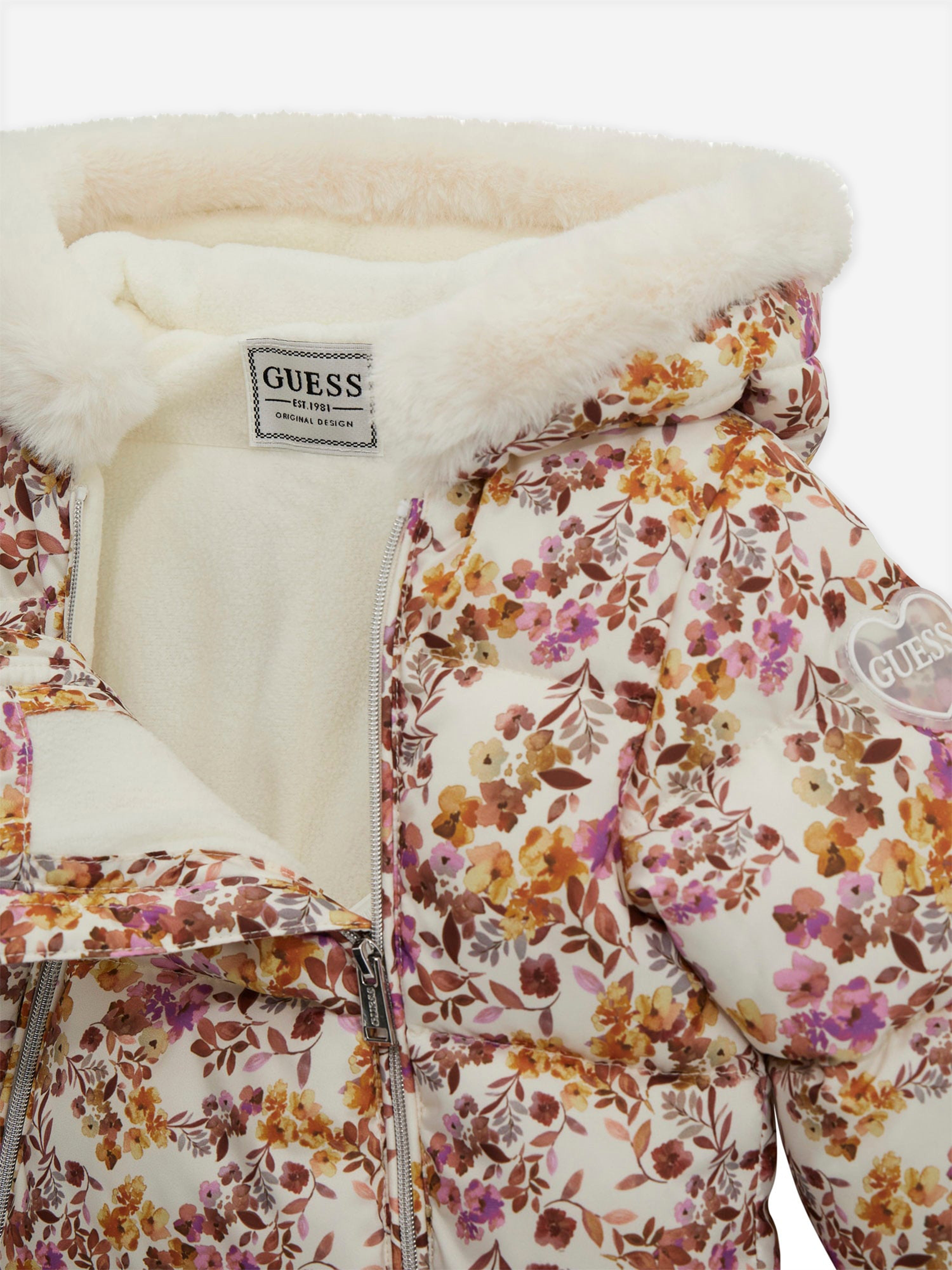 Guess Baby Girls Floral Snowsuit in Pink