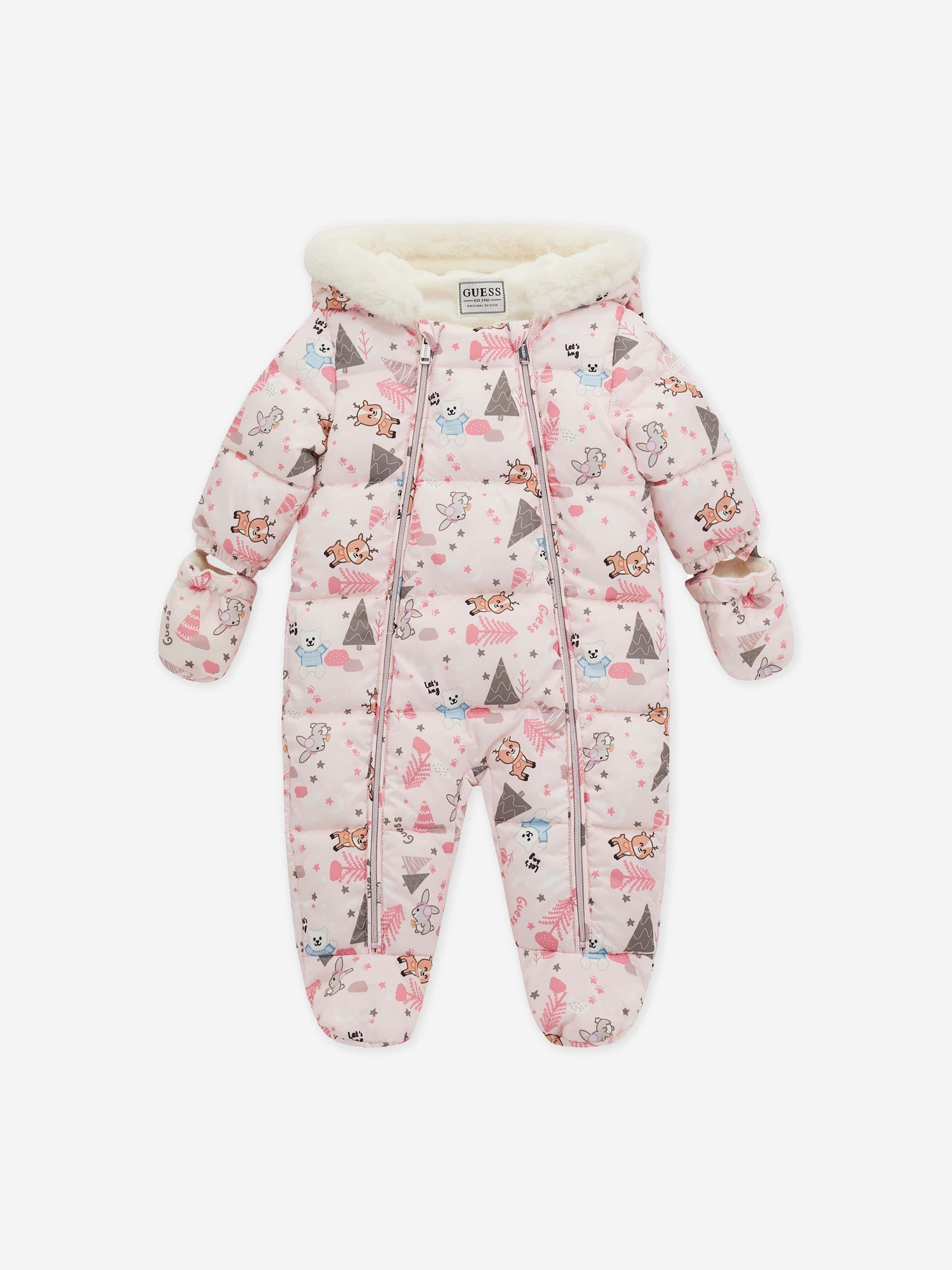 Baby Girls Forest Snowsuit in Pink