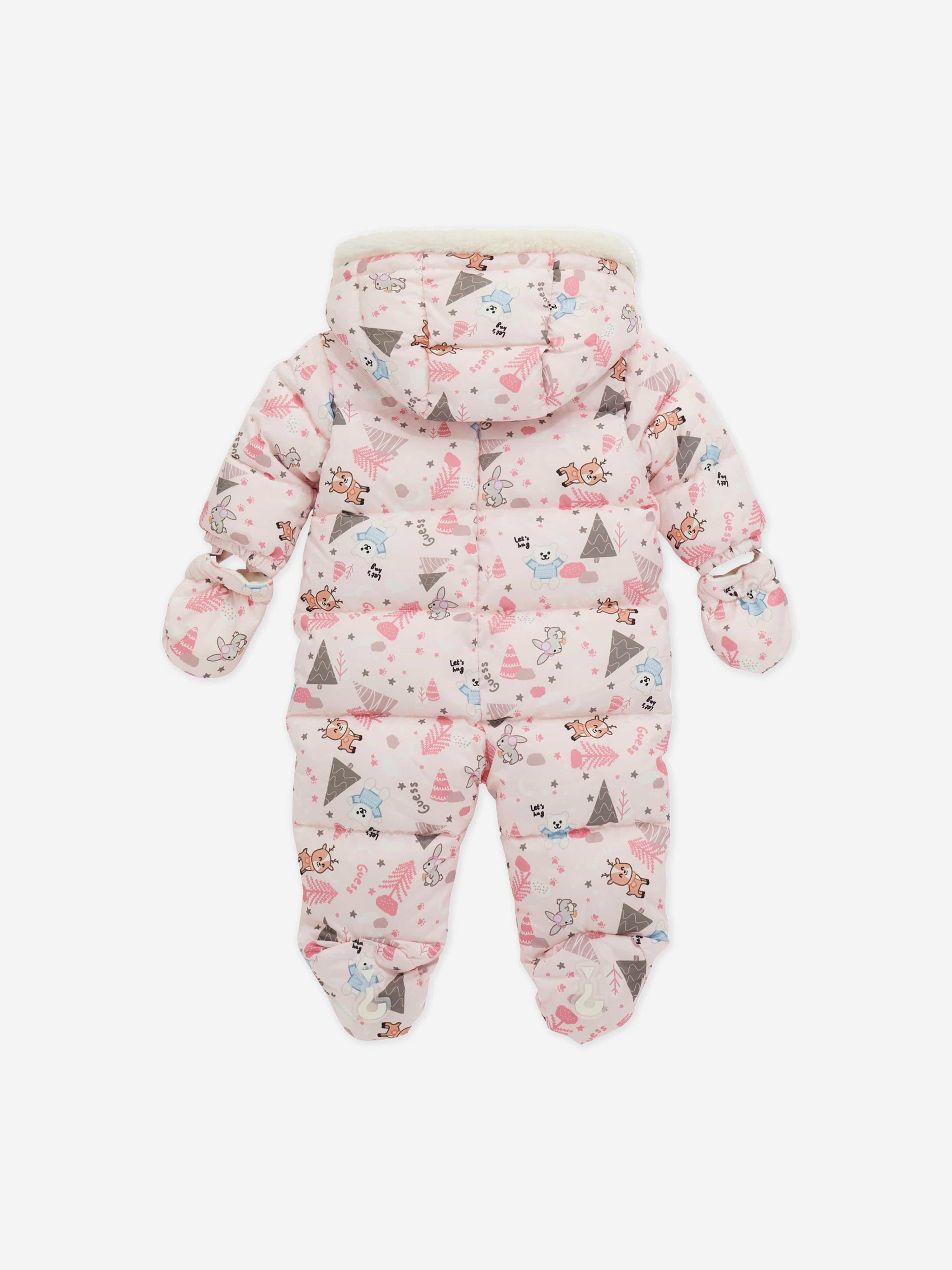 Guess Baby Girls Forest Snowsuit in Pink