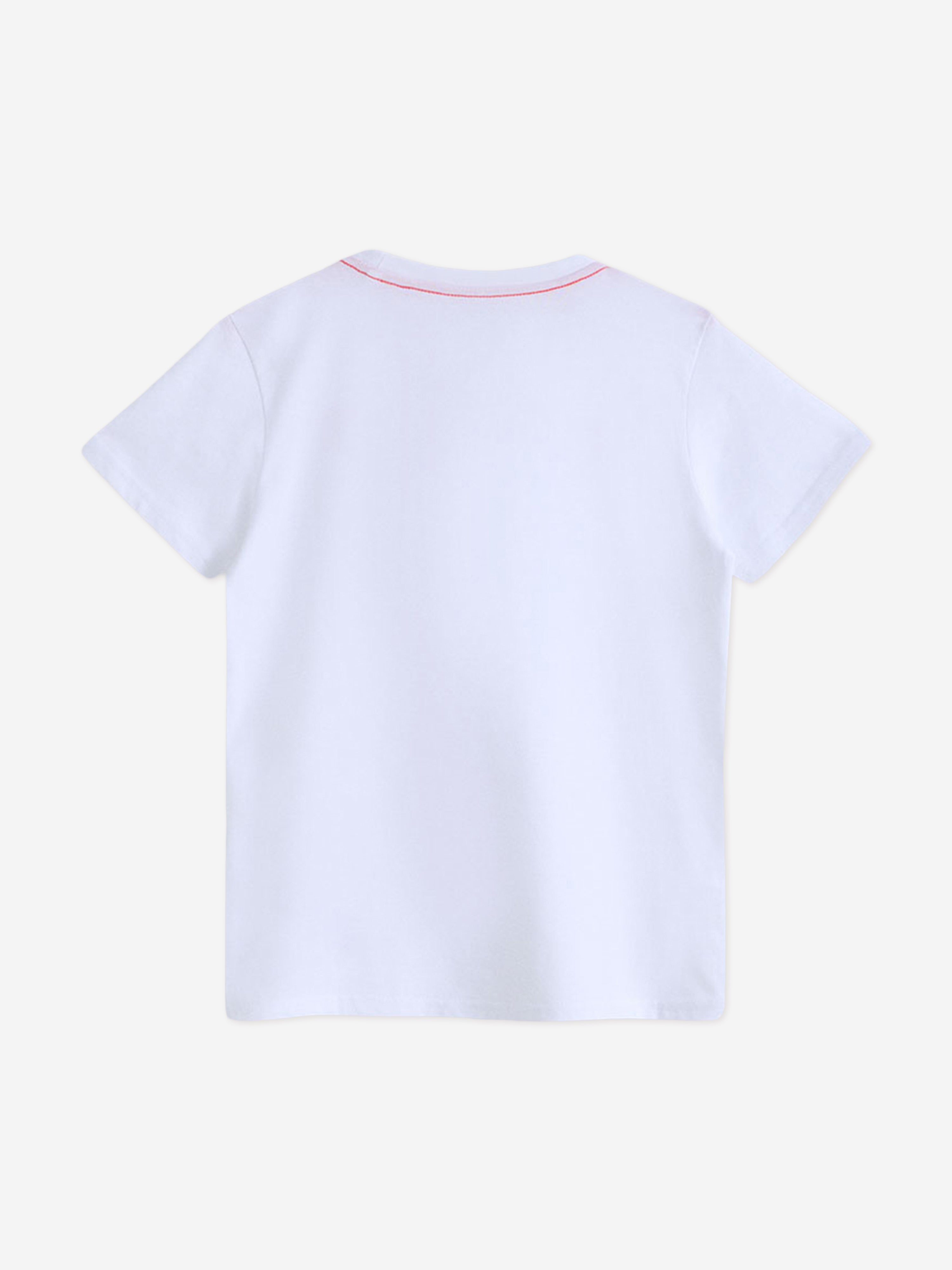 Guess Boys Logo Print T-Shirt in White