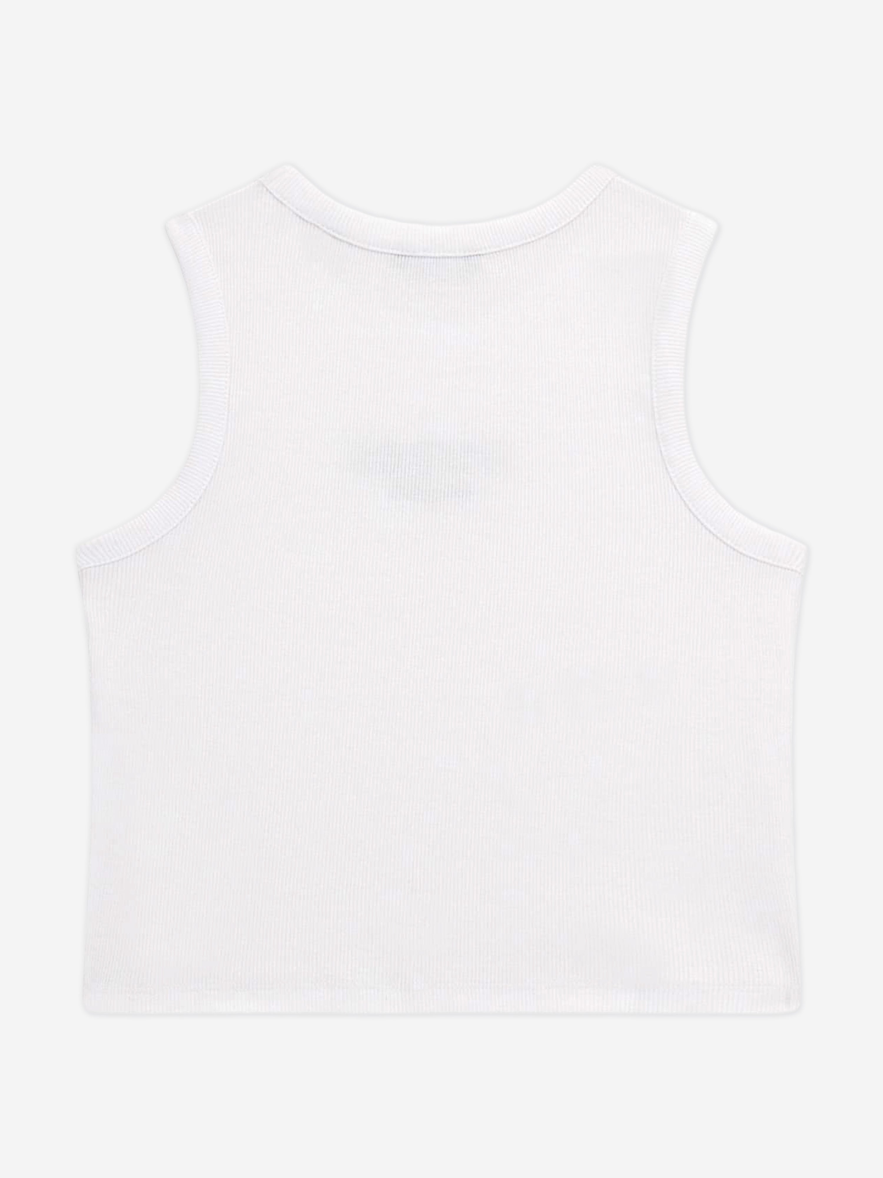 Guess Girls Rib Midi Sleeveless Top in White