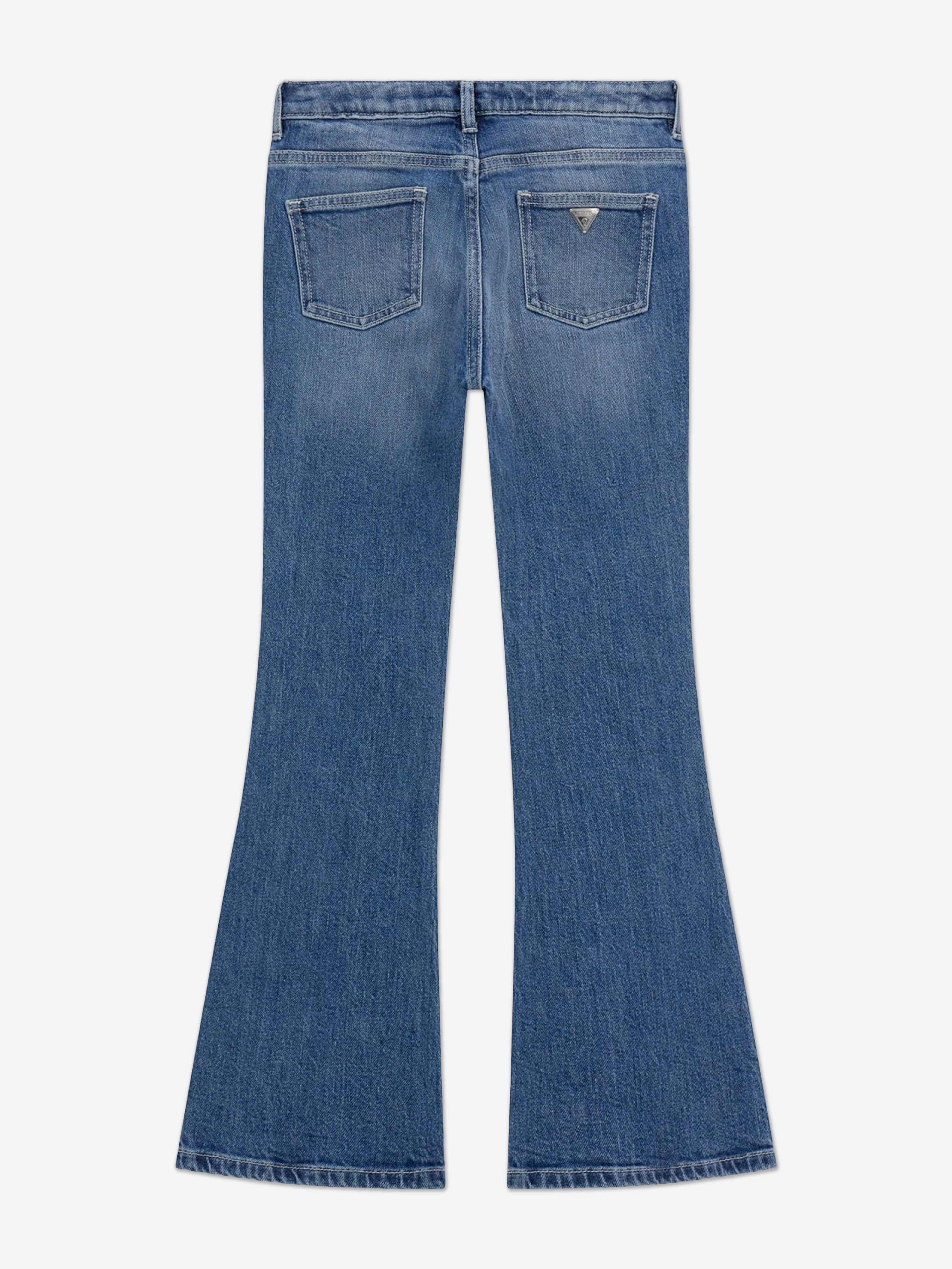 Guess Girls Denim Flared Jeans with Rhinestones in Blue