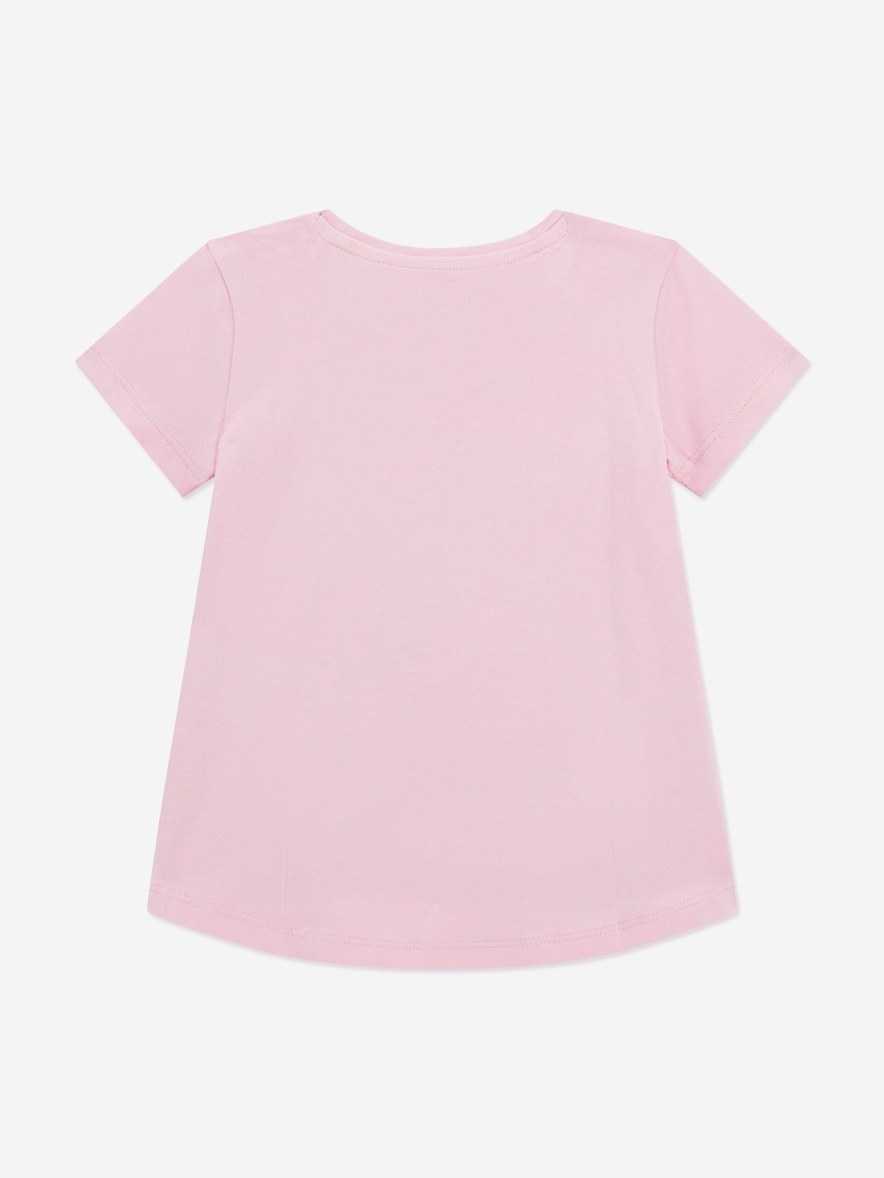 Guess Girls High Low T-Shirt in Pink