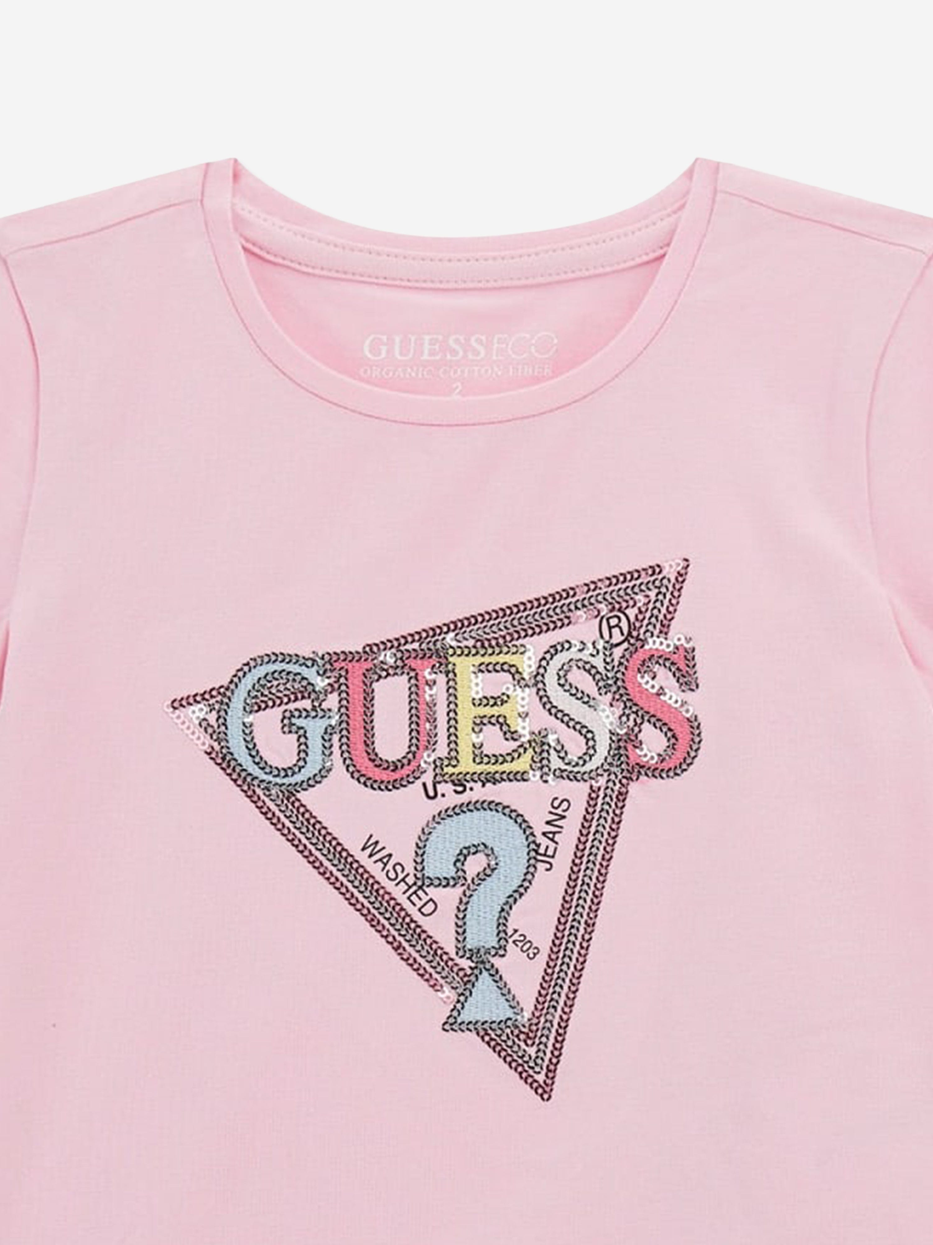 Guess Girls High Low T-Shirt in Pink