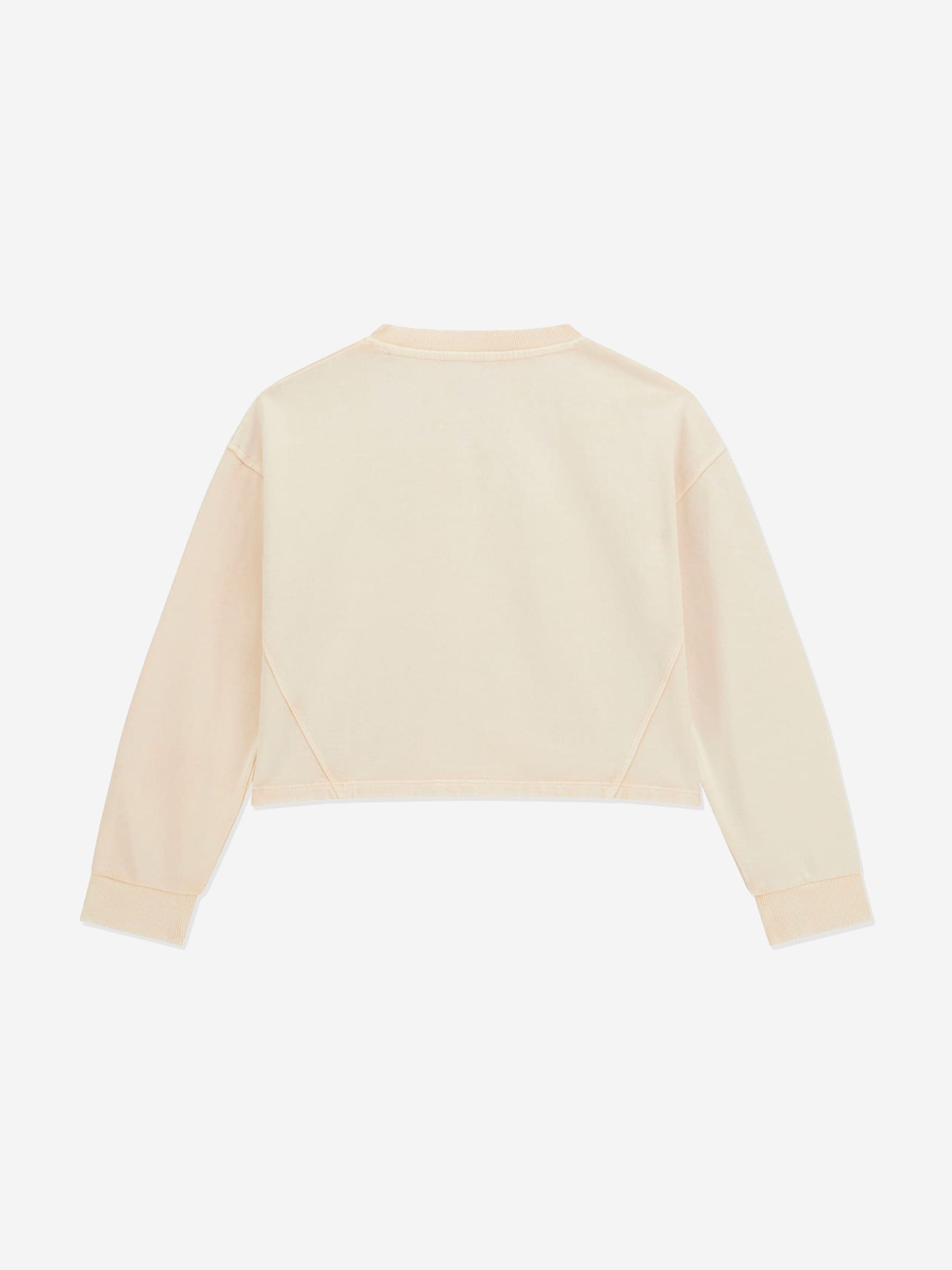 Guess Girls Oversized Logo Sweatshirt in Ivory