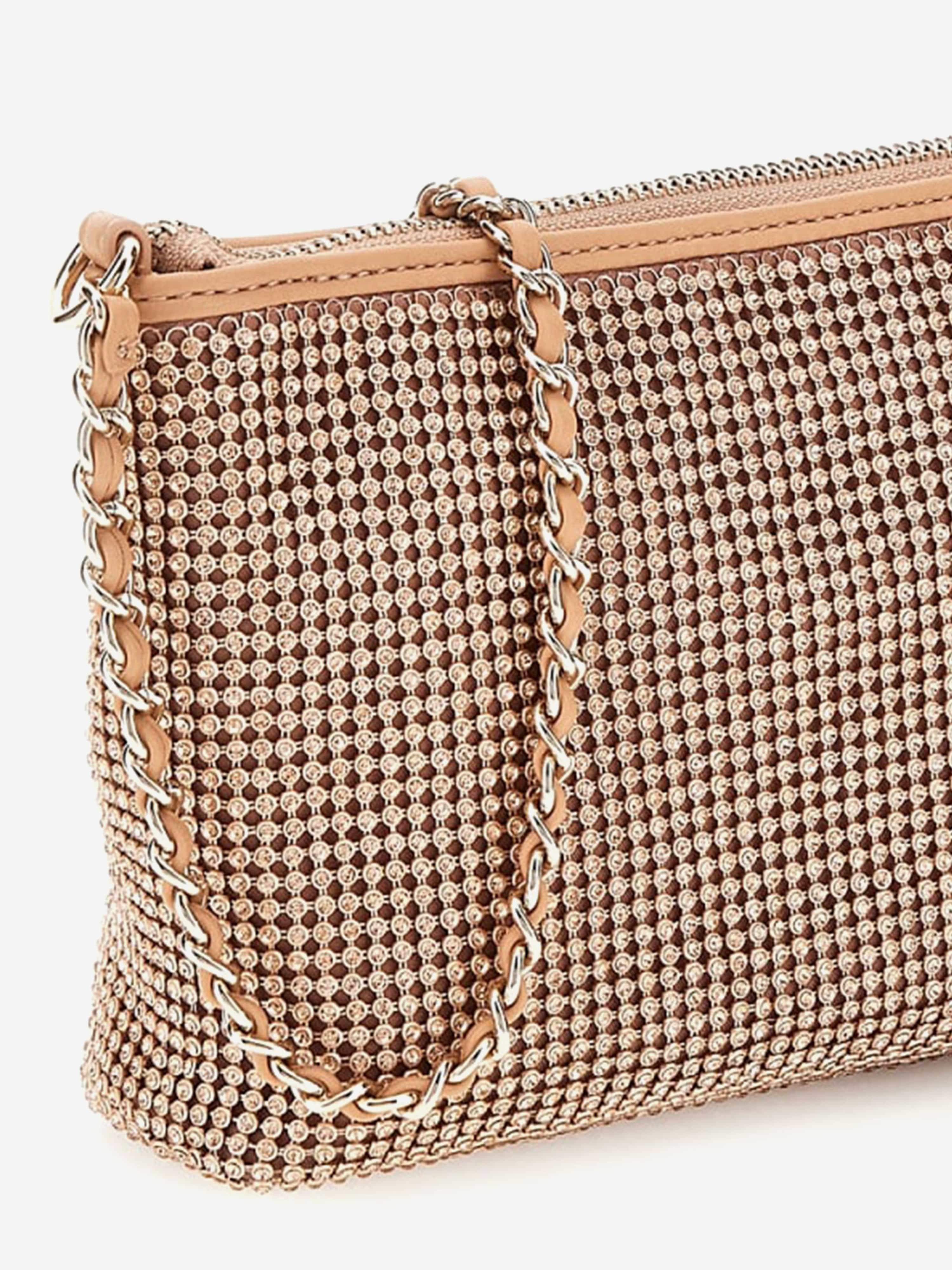 Guess Girls Crystal Mesh Bag in Beige (20cm)