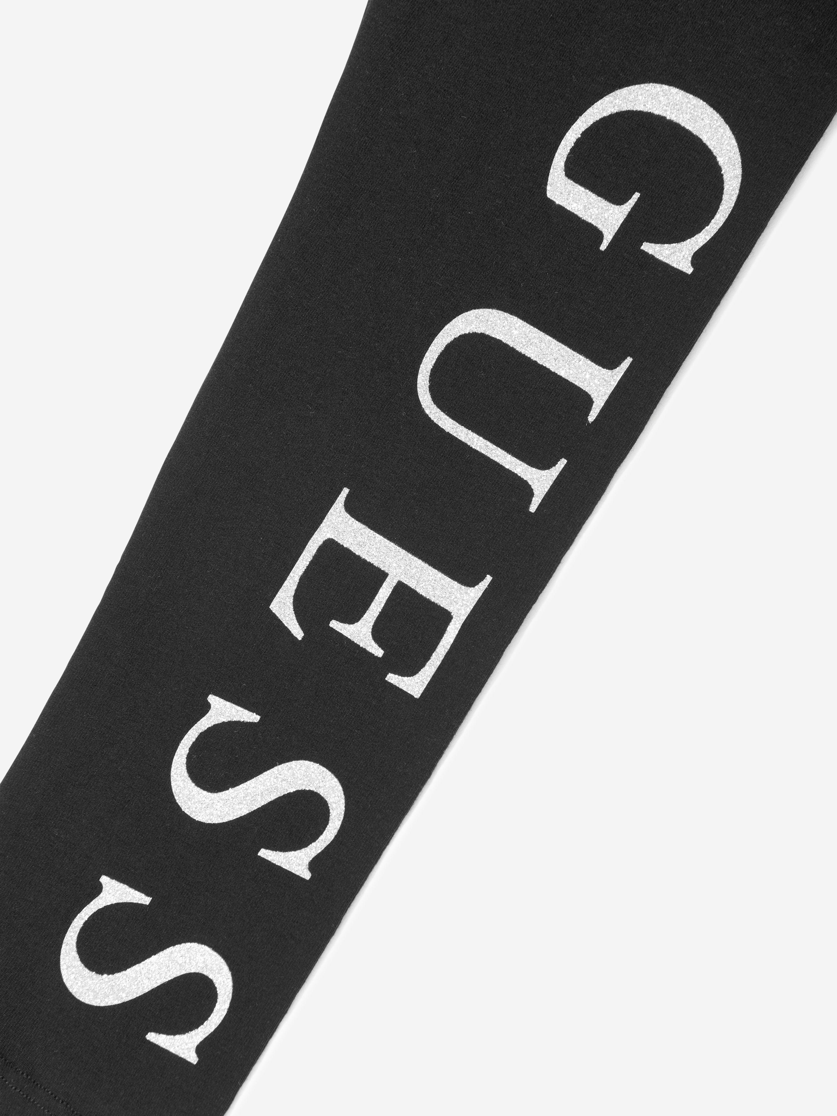 Guess Girls Logo Leggings in Black